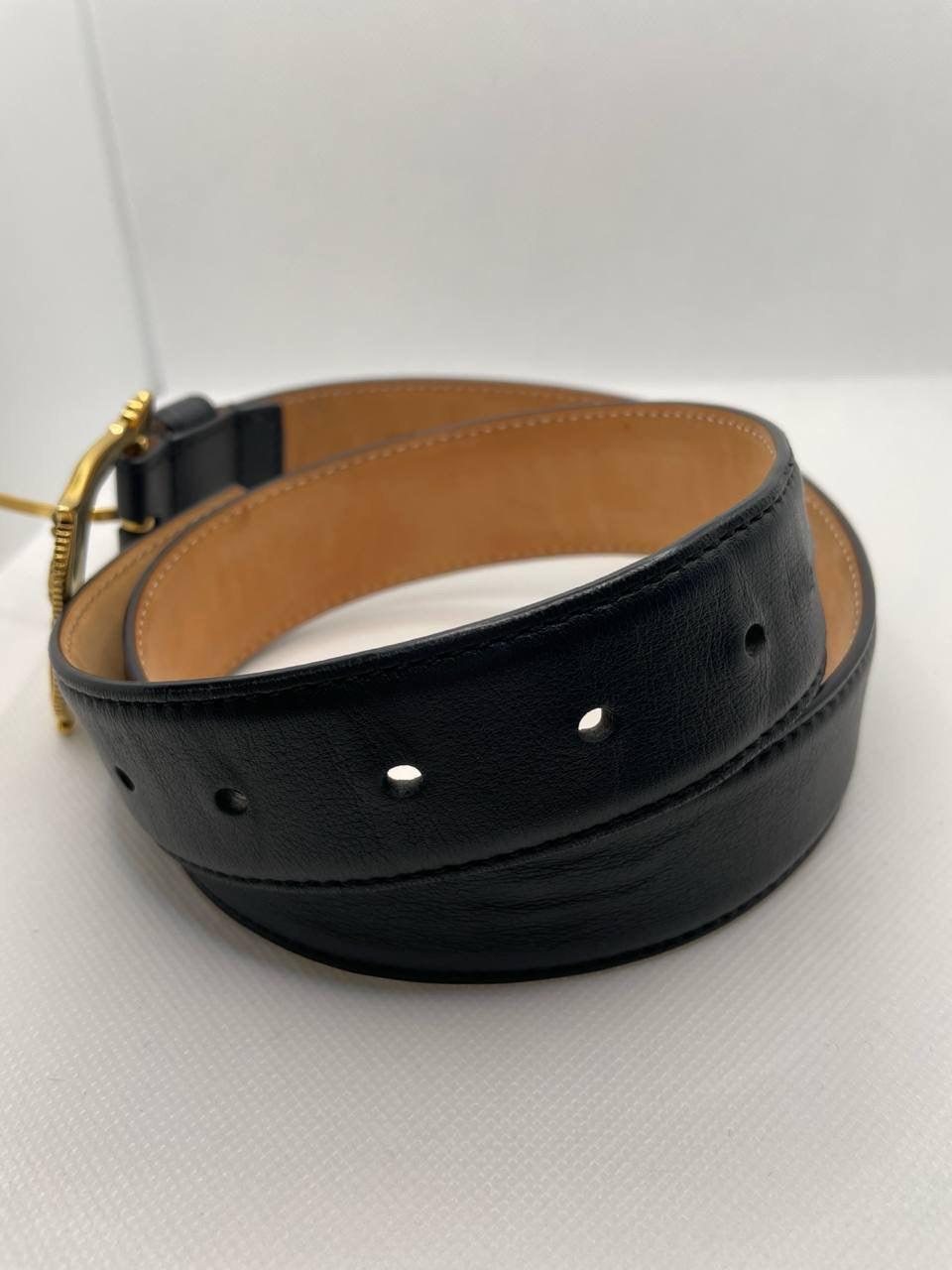 Cintura Versace nera dettagli oro