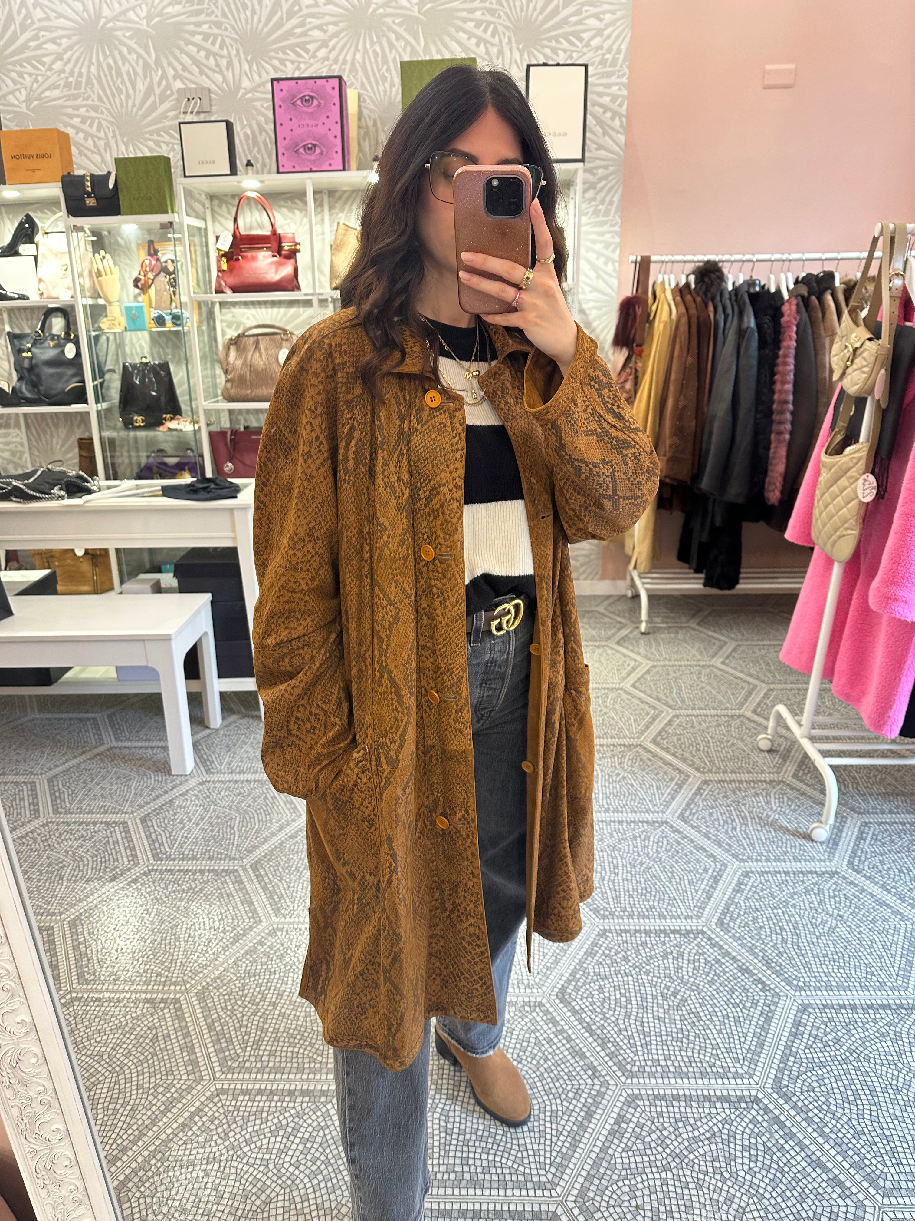 Trench suede reverse pitone