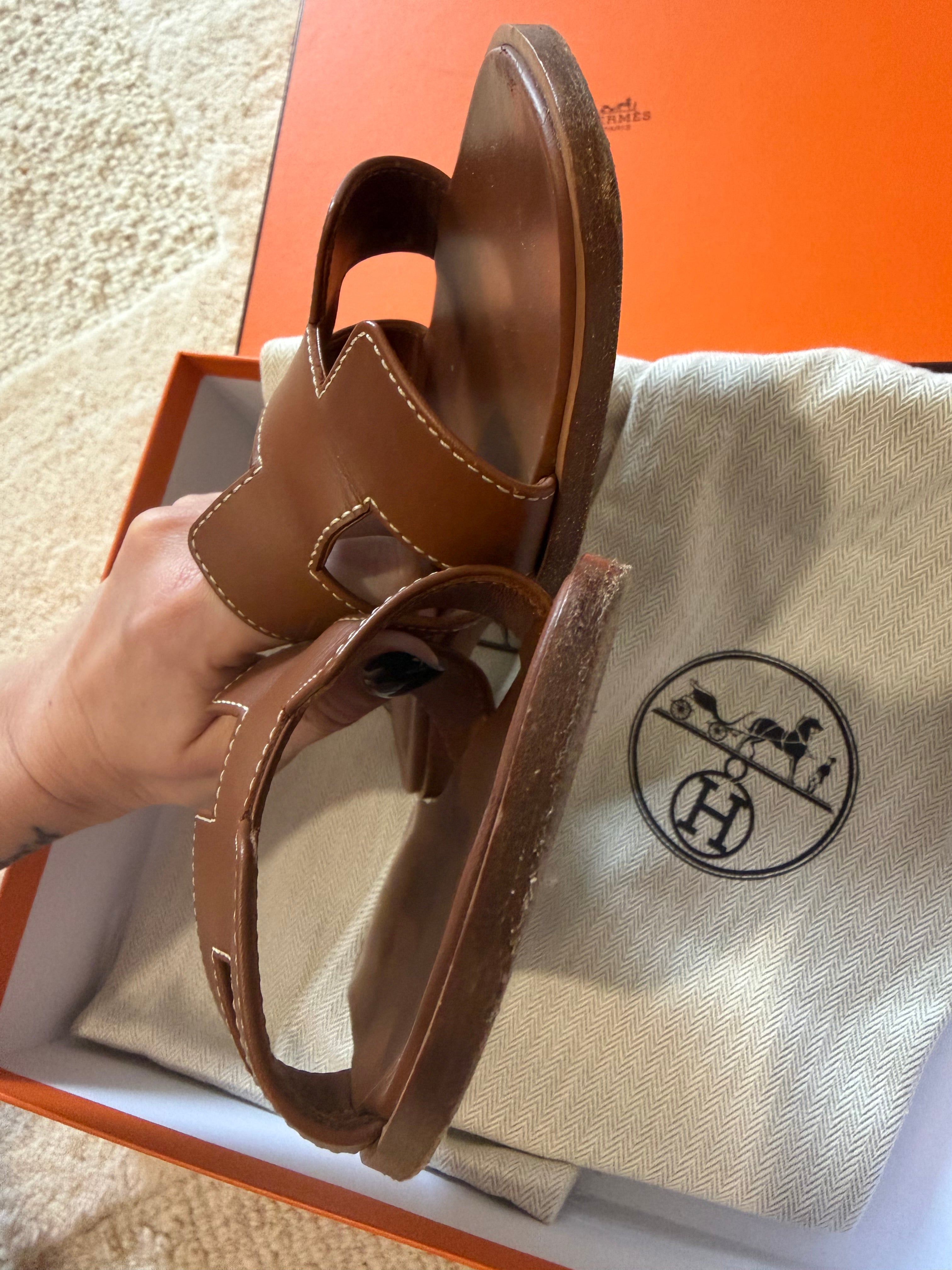 Sandali Hermès Oran gold
