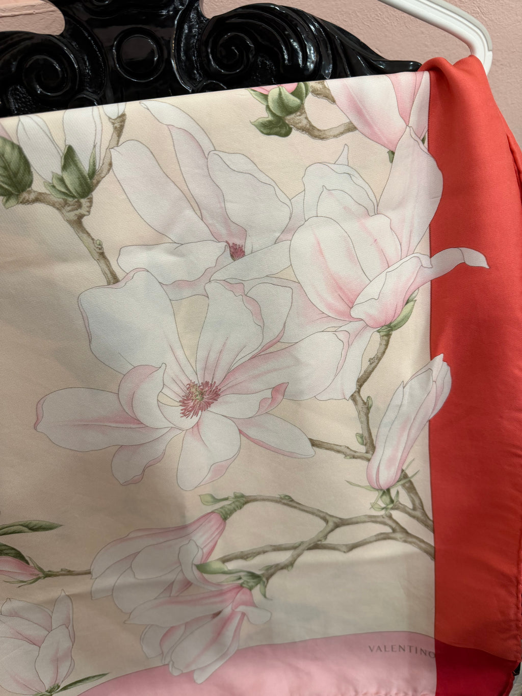 Foulard Valentino fiori rosa