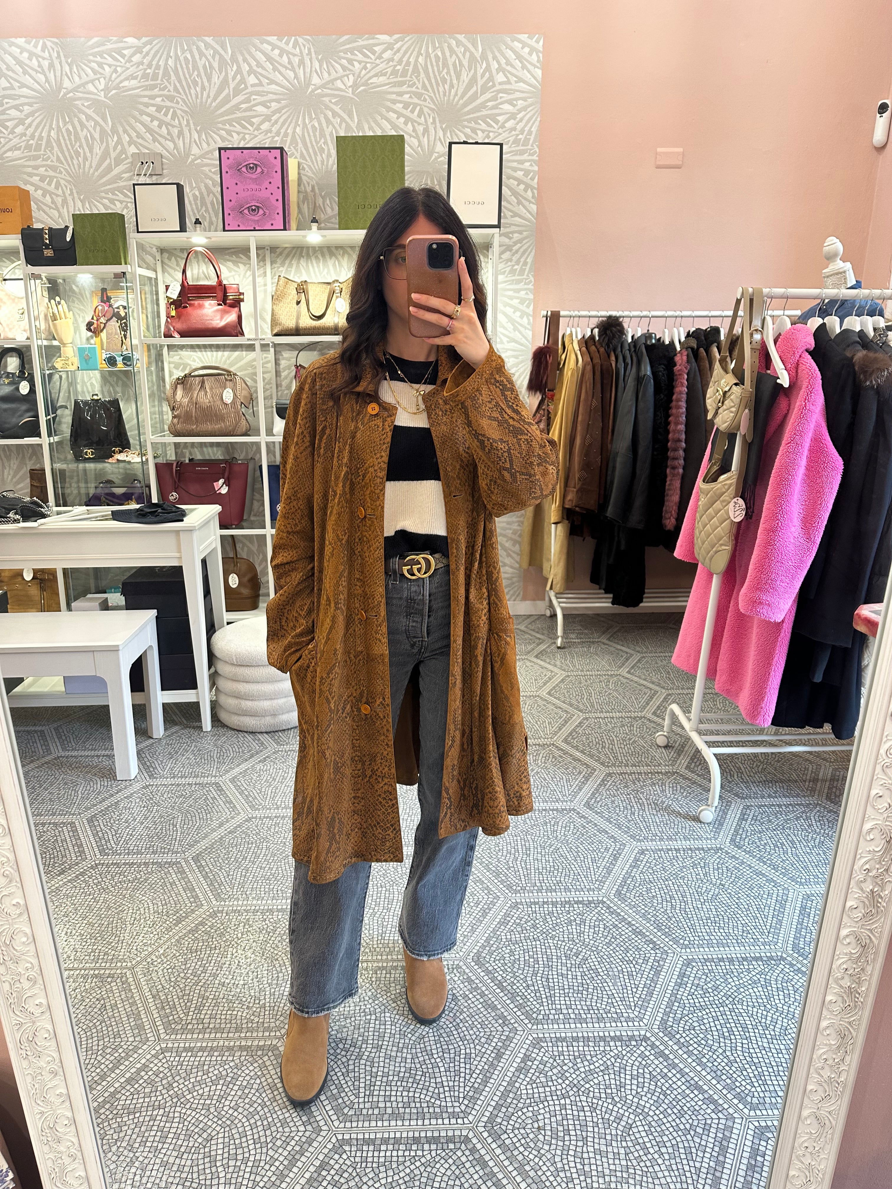 Trench suede reverse pitone