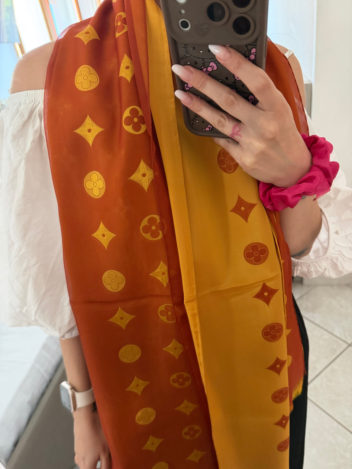 Louis Vuitton scialle seta lurex bicolor