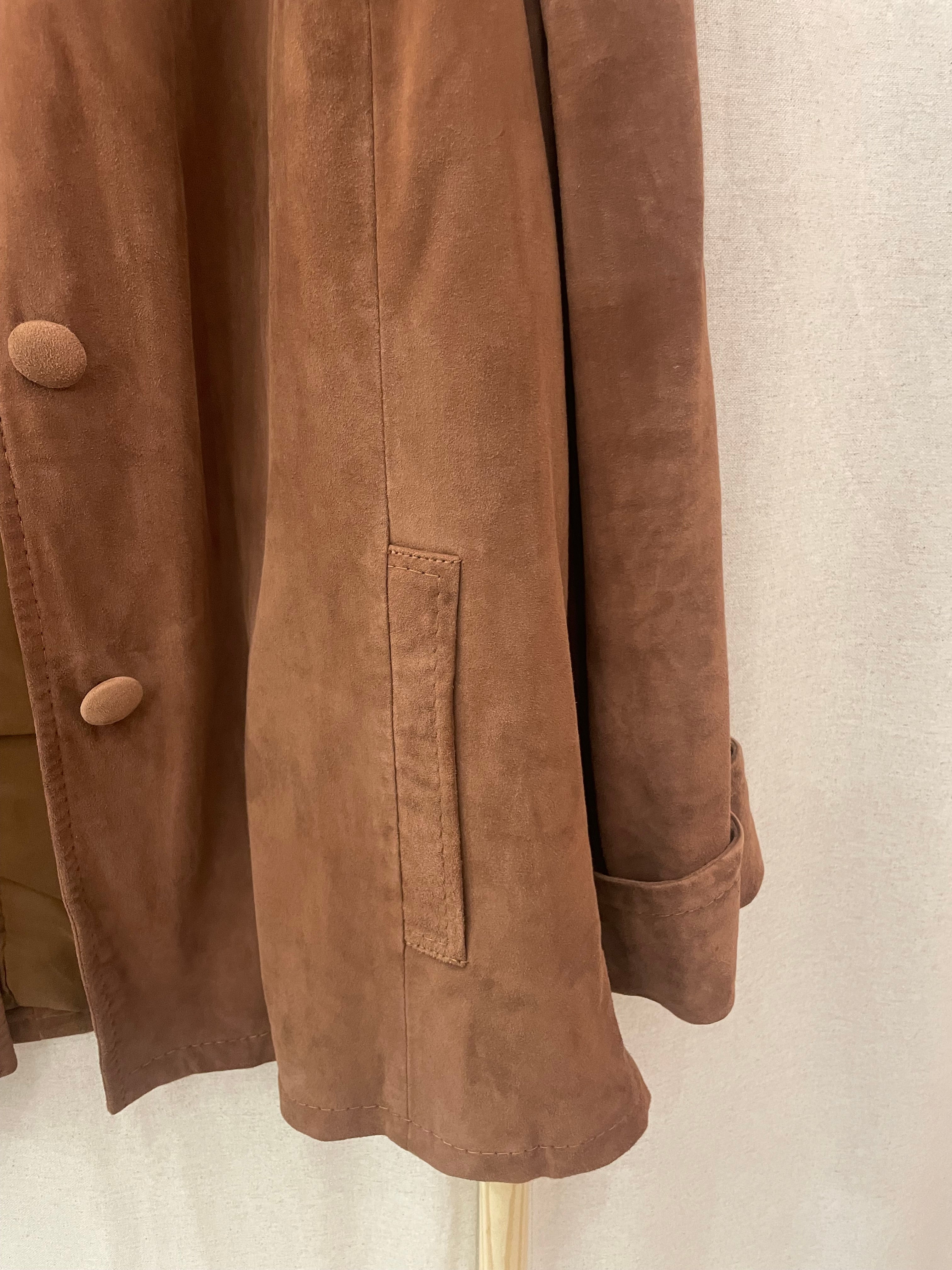 Giacca suede marrone