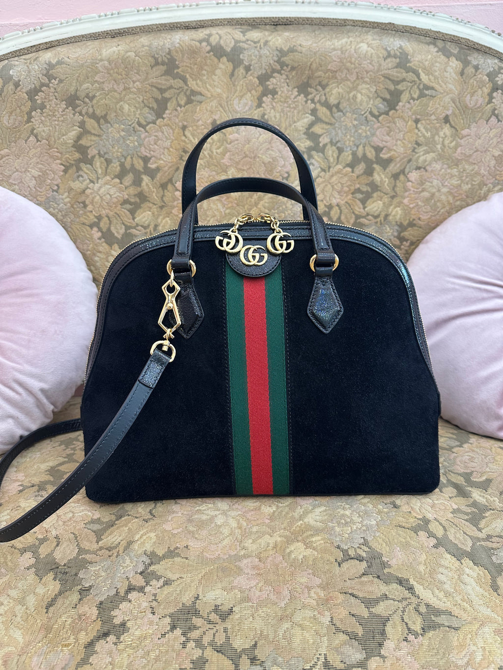 Borsa Gucci Ophidia medium black suede