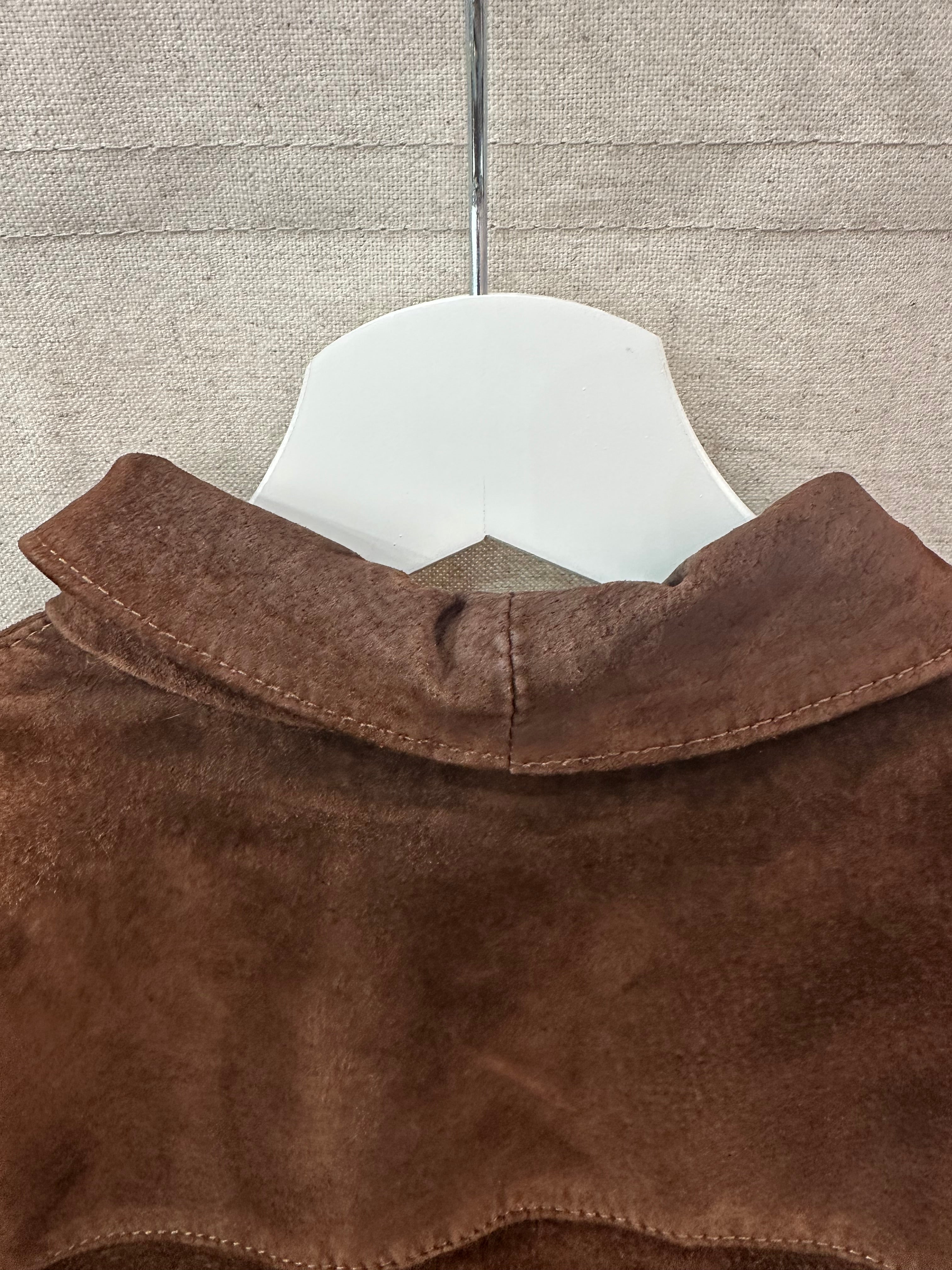Giacca suede marrone testa di moro