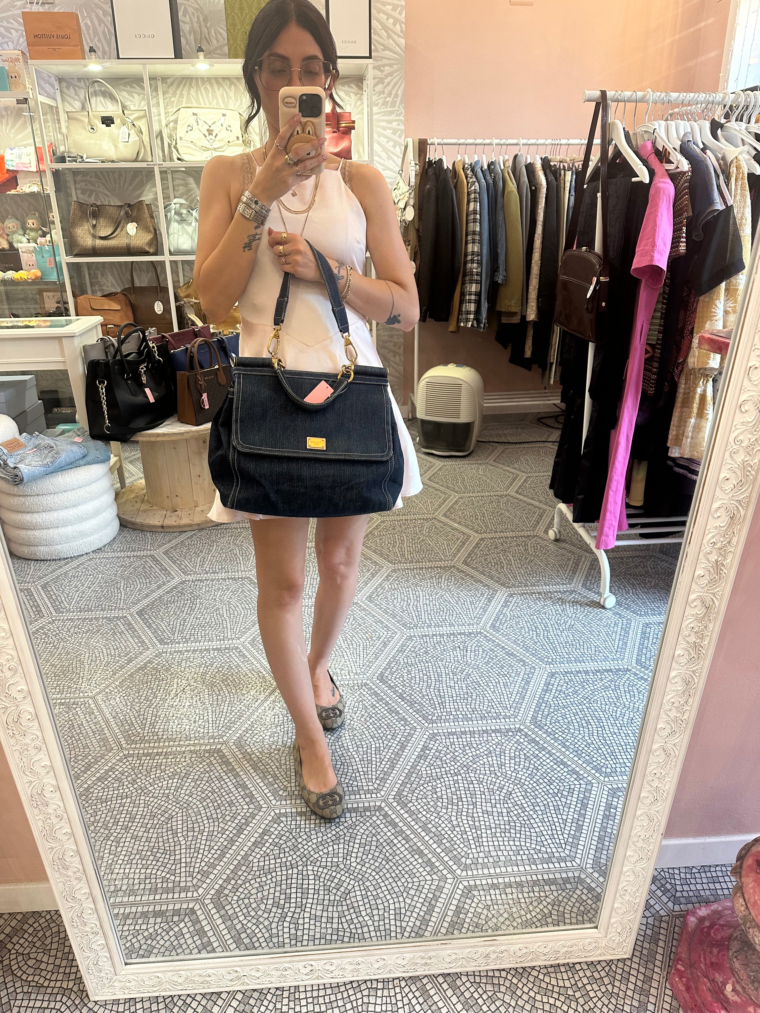 Borsa Miss Sicily in jeans Dolce e Gabbana