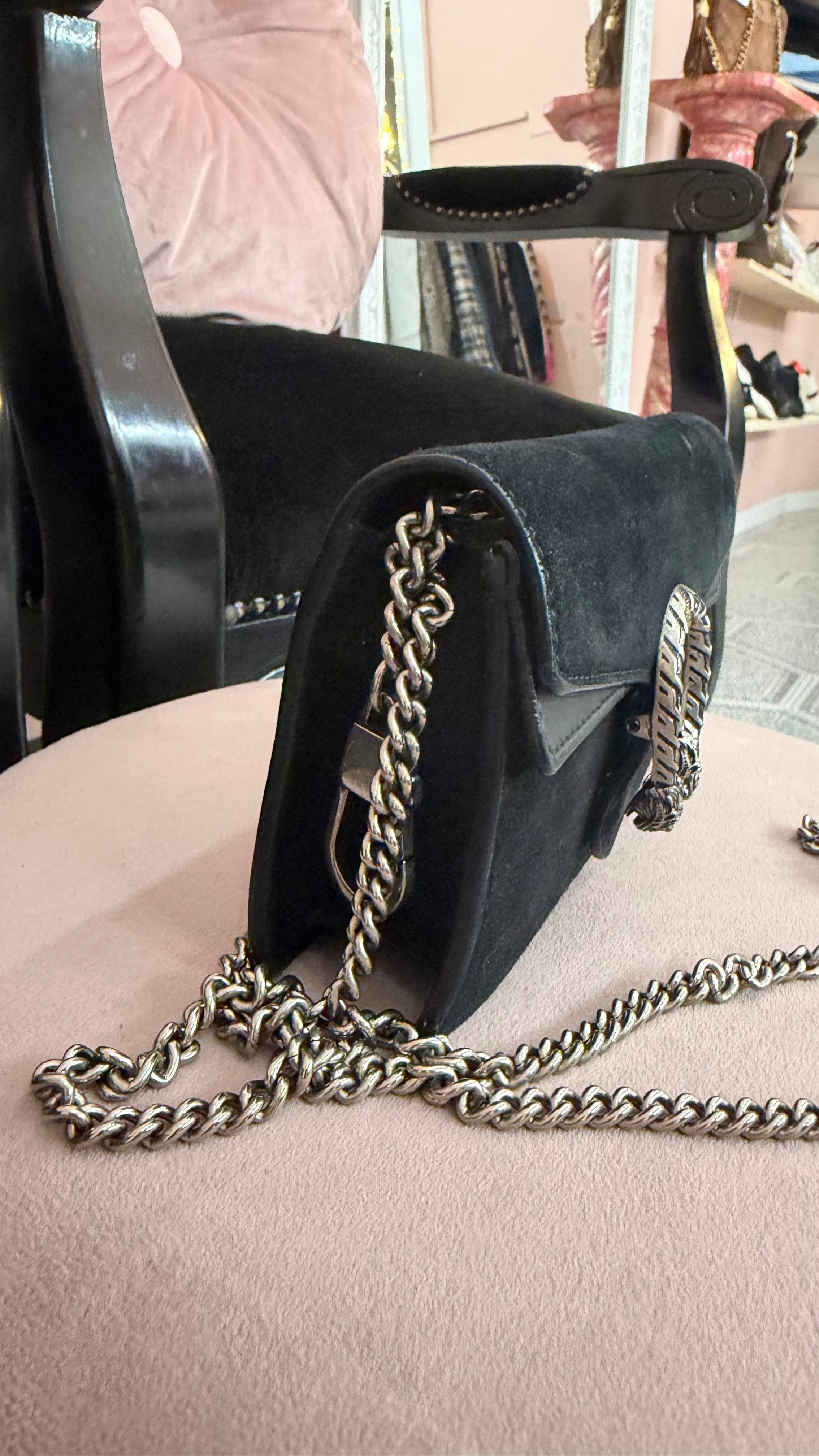 Borsa Gucci Dionysus mini suede nera