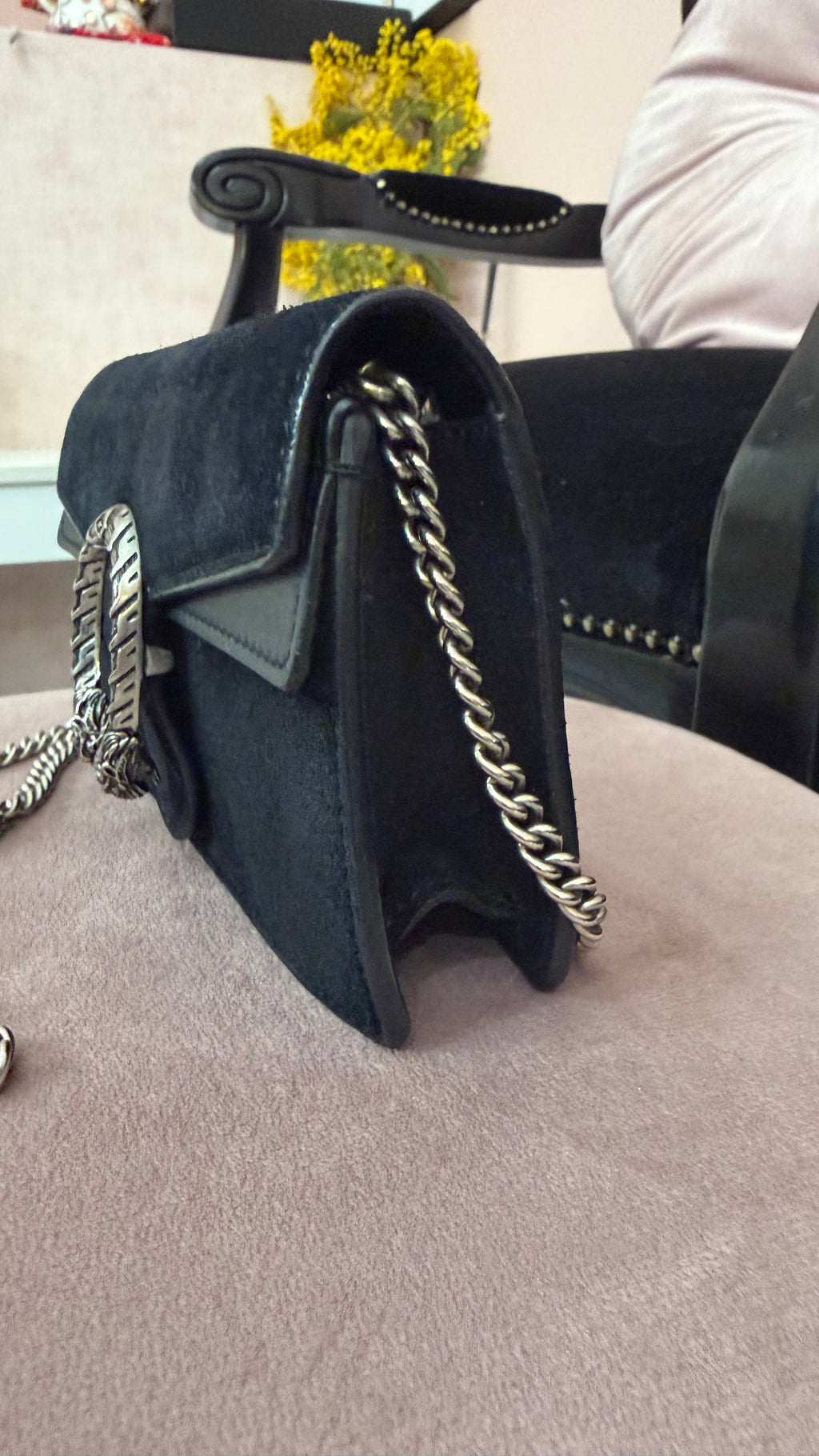 Borsa Gucci Dionysus mini suede nera