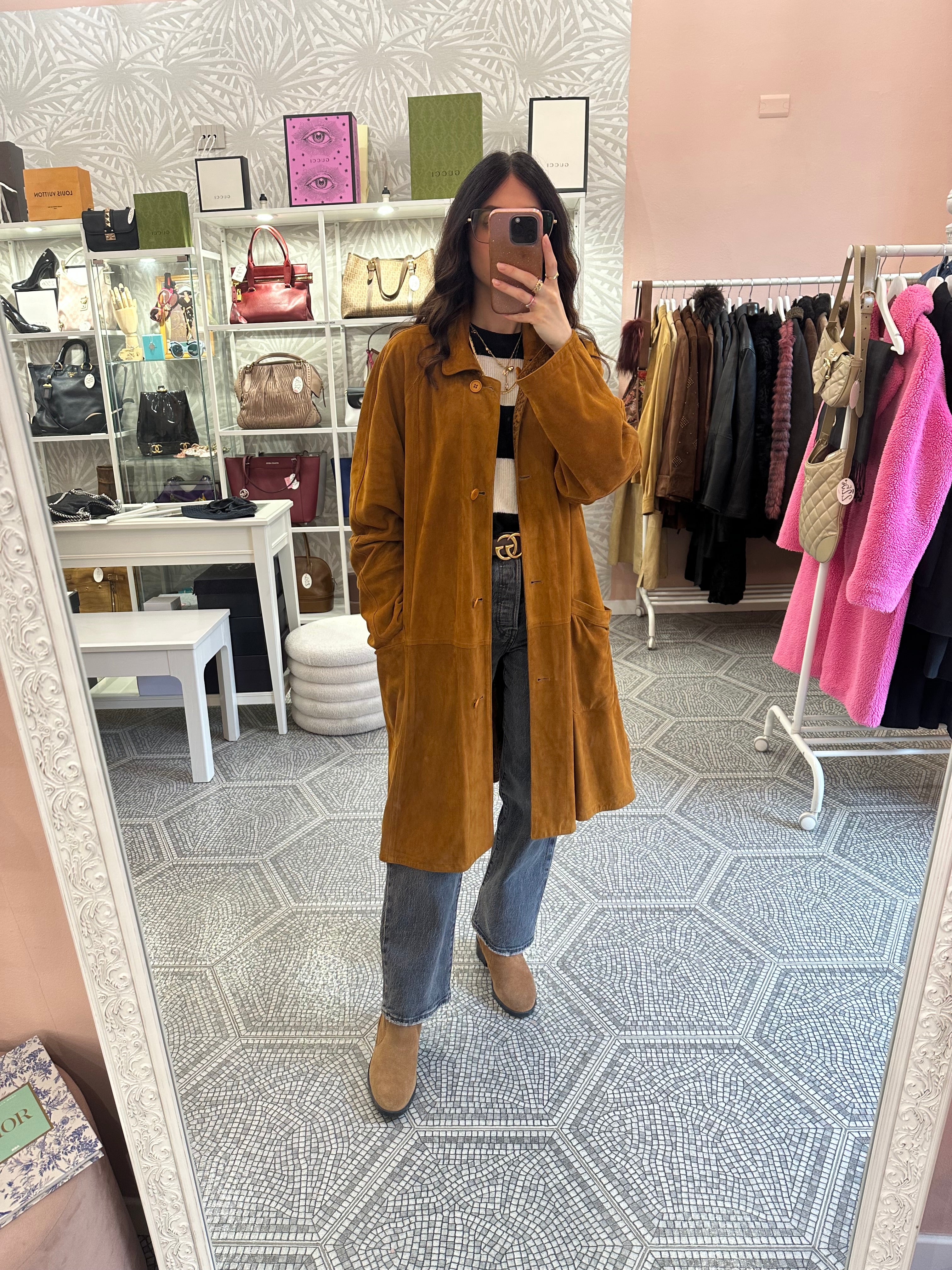 Trench suede reverse pitone