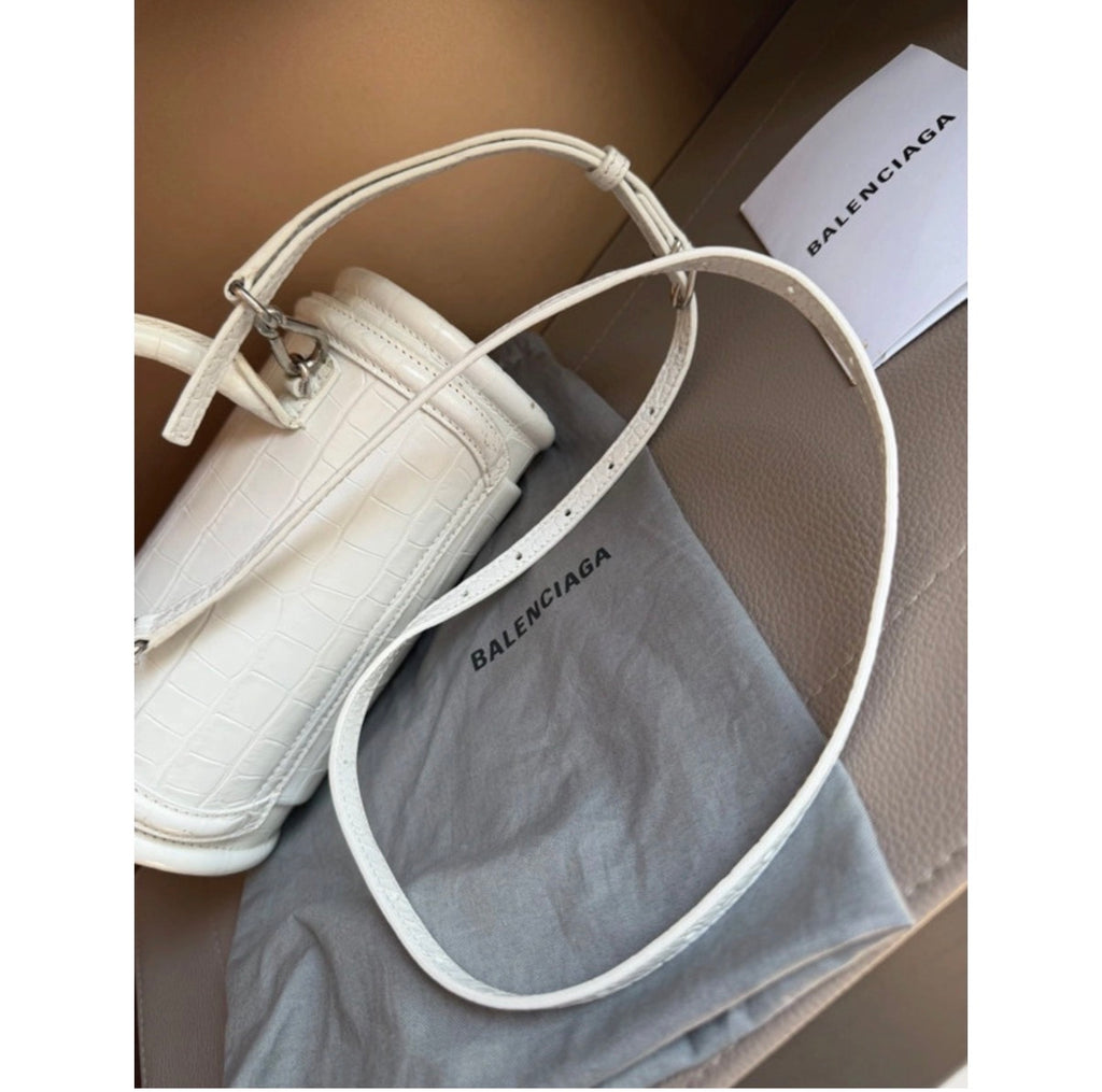 Borsa Balenciaga bianca stampa cocco