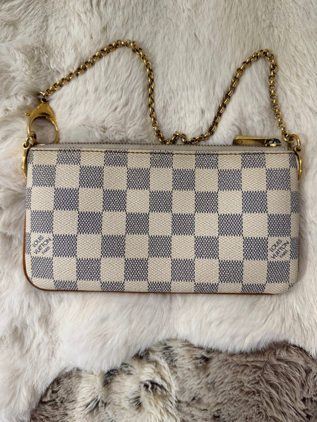Pochette Louis Vuitton Milla damier azur