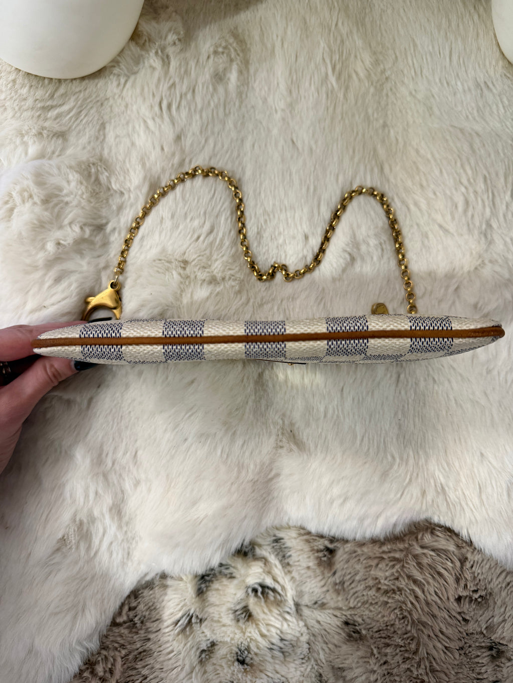 Pochette Louis Vuitton Milla damier azur
