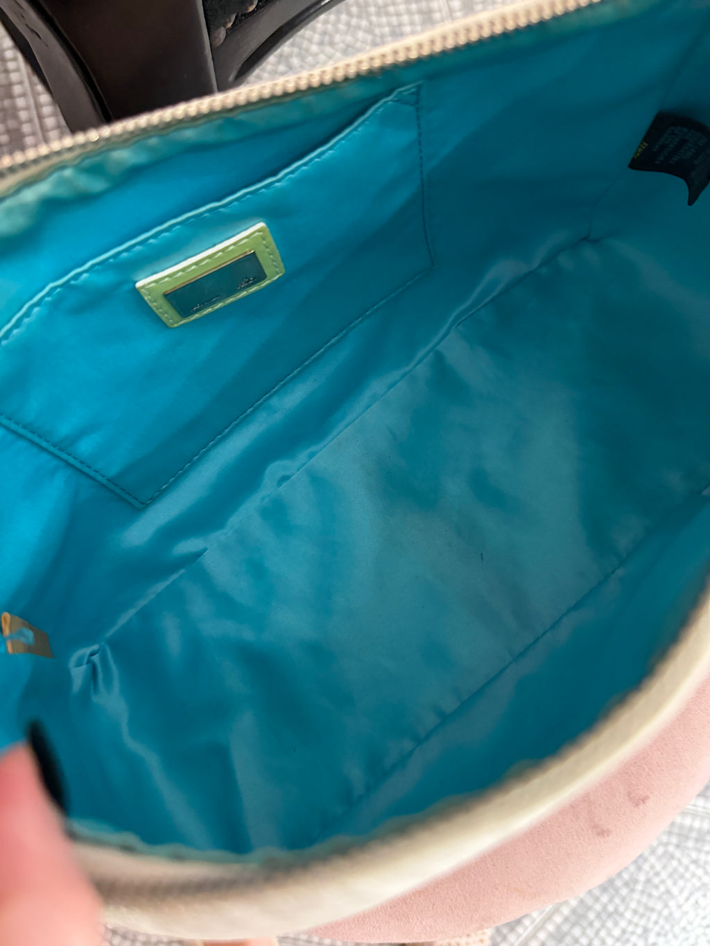 Borsa Fendi baguette bianca e verde