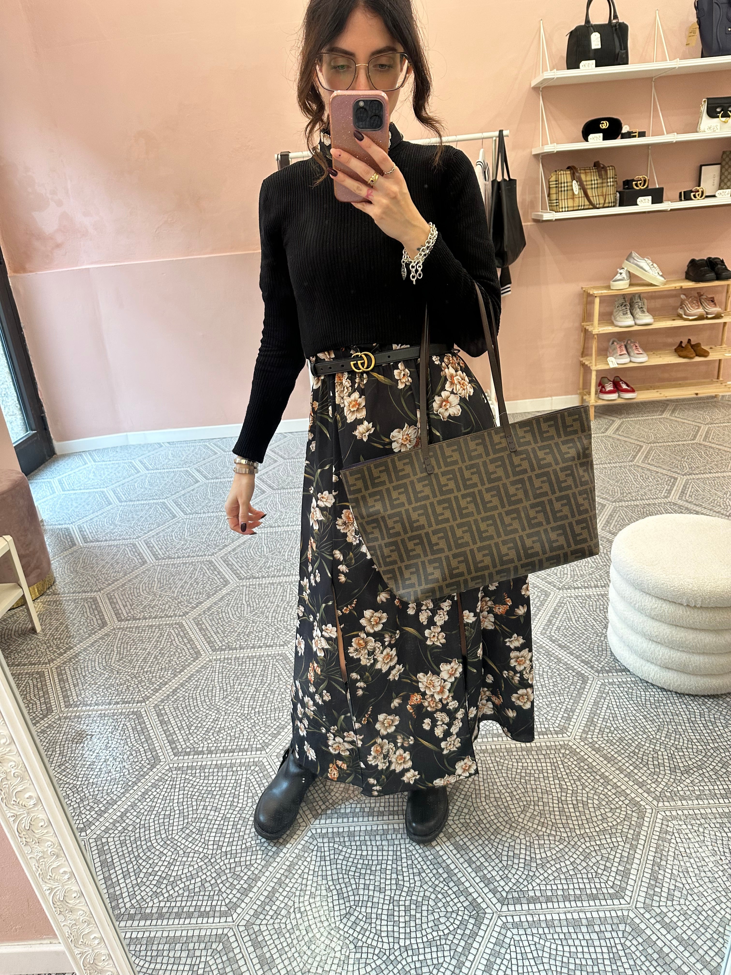 Borsa Fendi Roll tote FF zucca