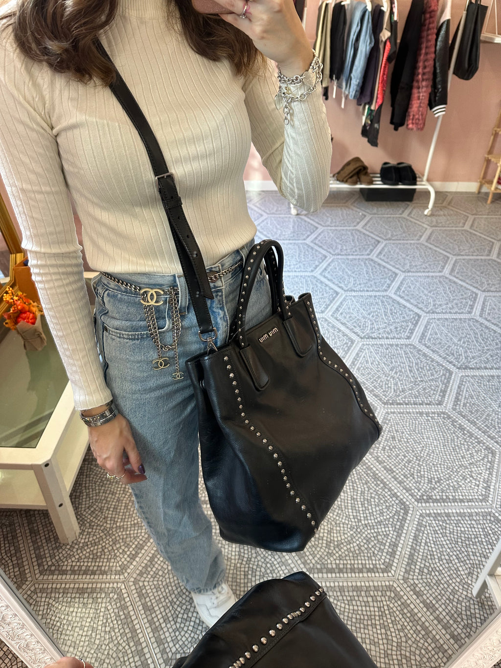 Borsa Miu Miu shopper tote
