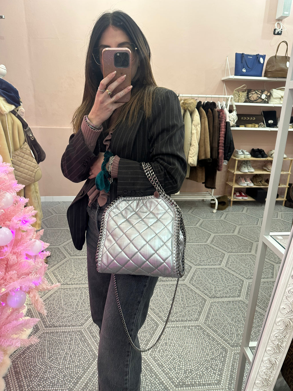 Borsa Falabella Stella McCartney mini metallic