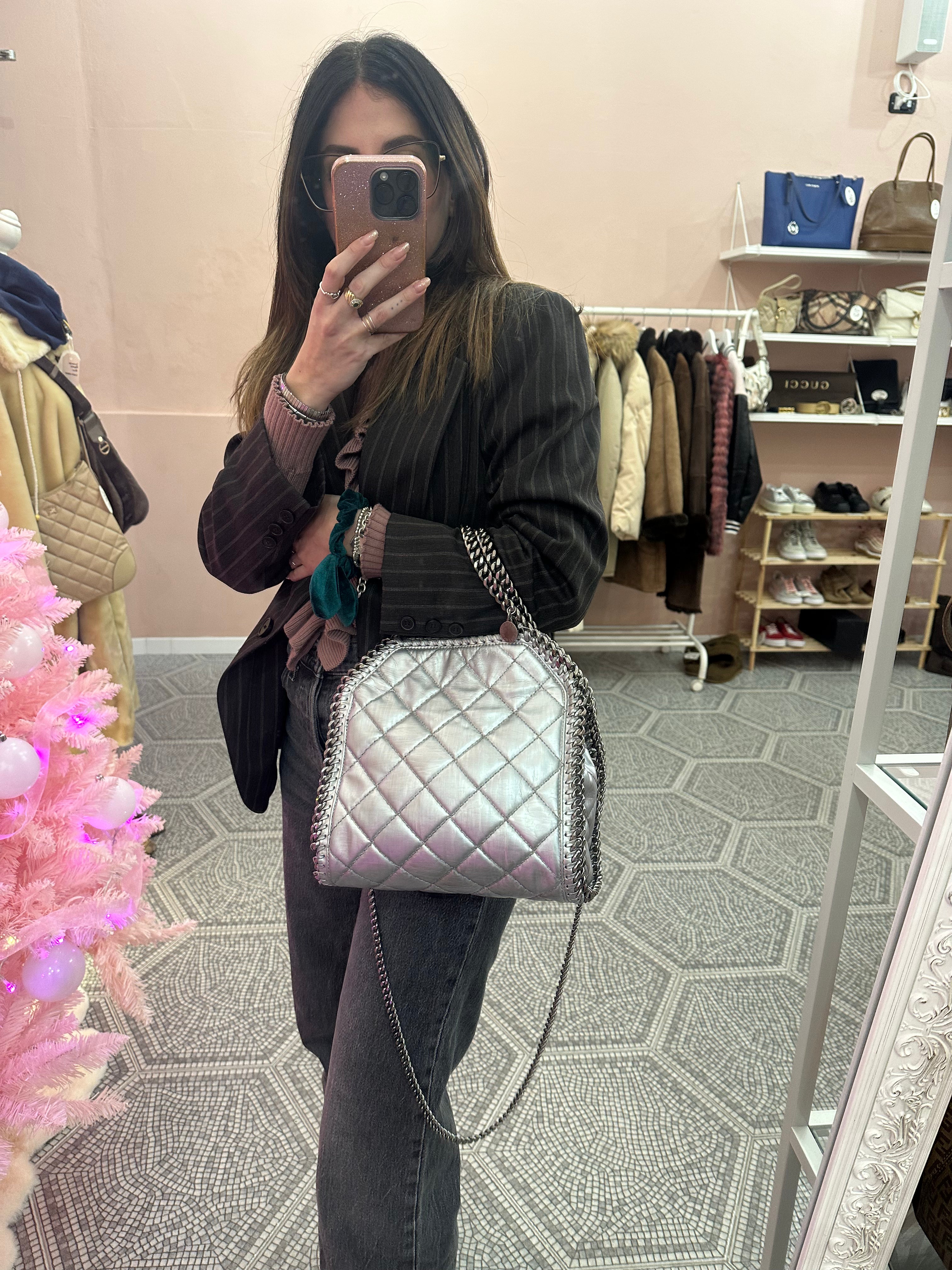 Borsa Falabella Stella McCartney mini metallic