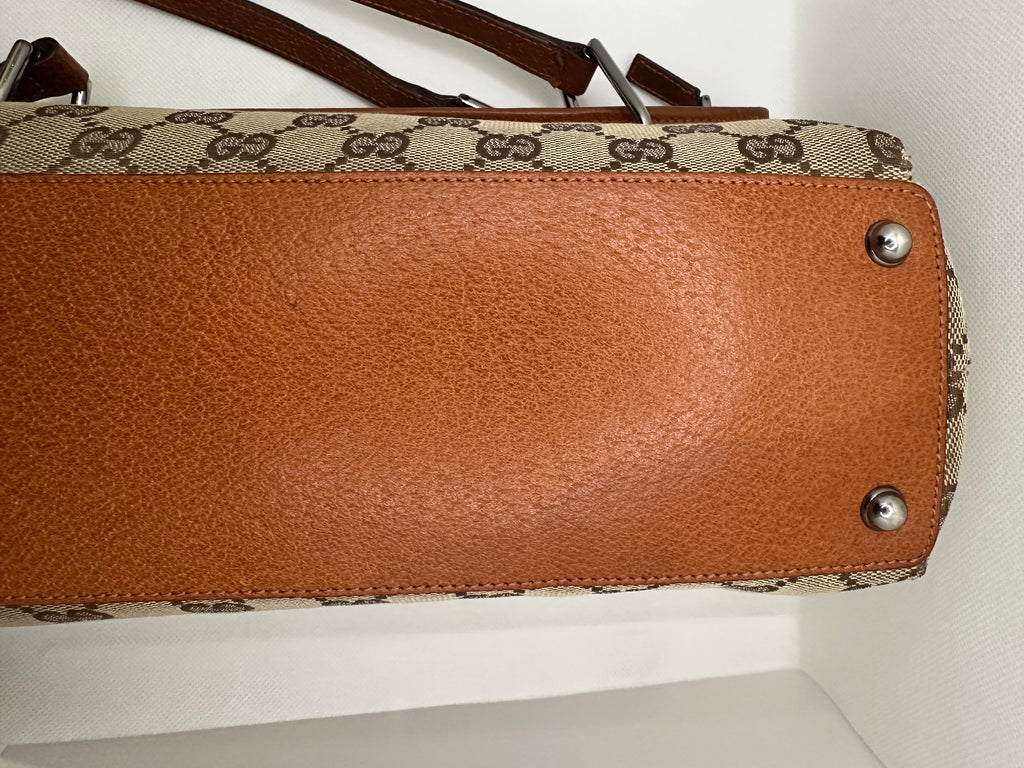 Borsa Gucci eclipse shopper media marrone