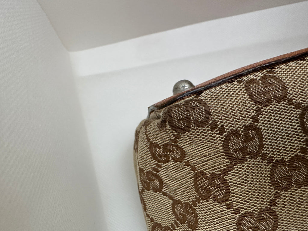 Borsa Gucci eclipse shopper media marrone