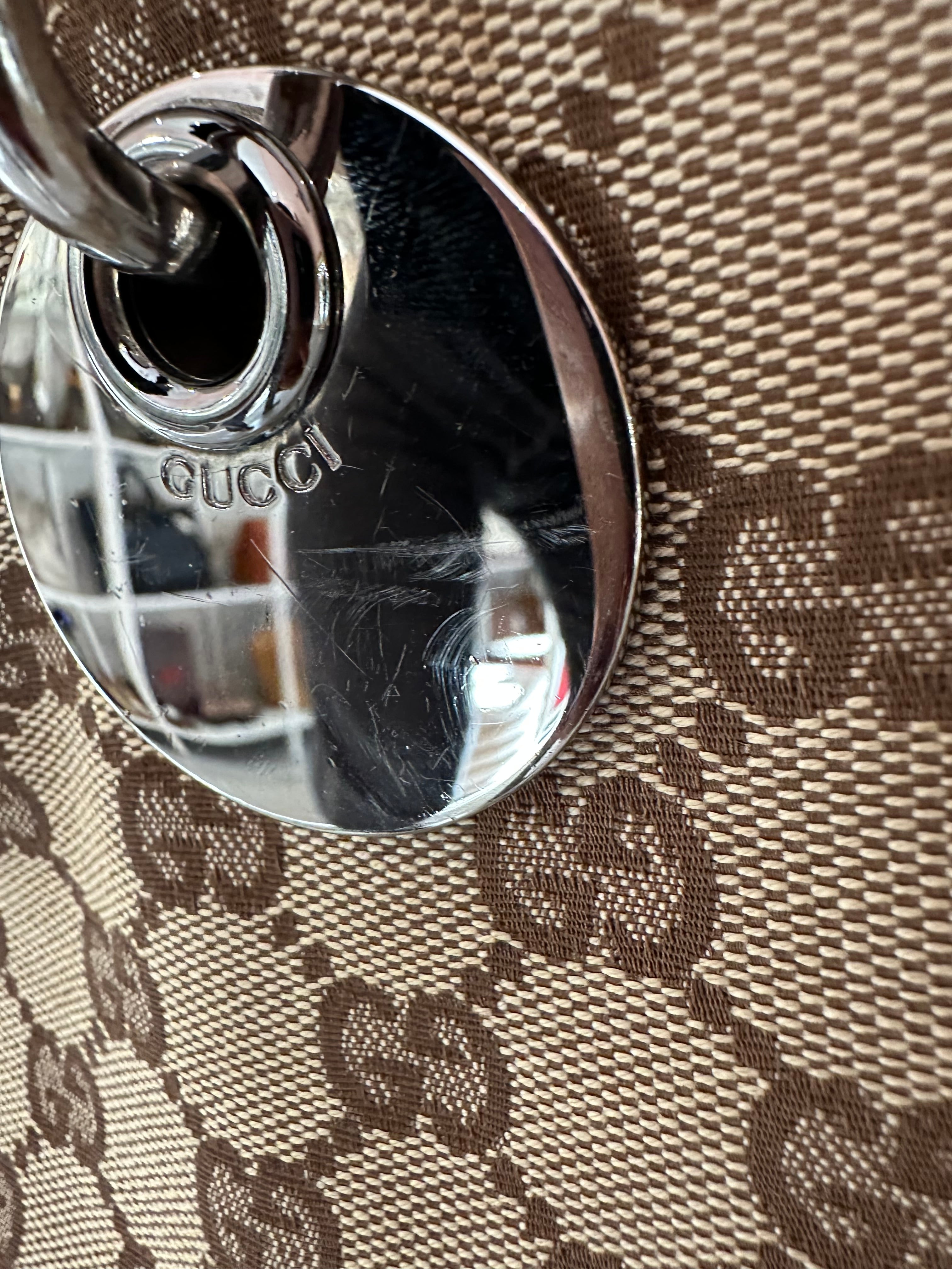 Borsa Gucci eclipse shopper media marrone