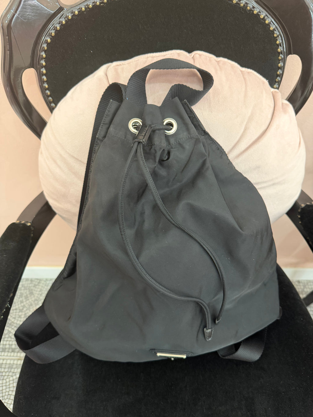 Zaino Prada sacca nylon nero