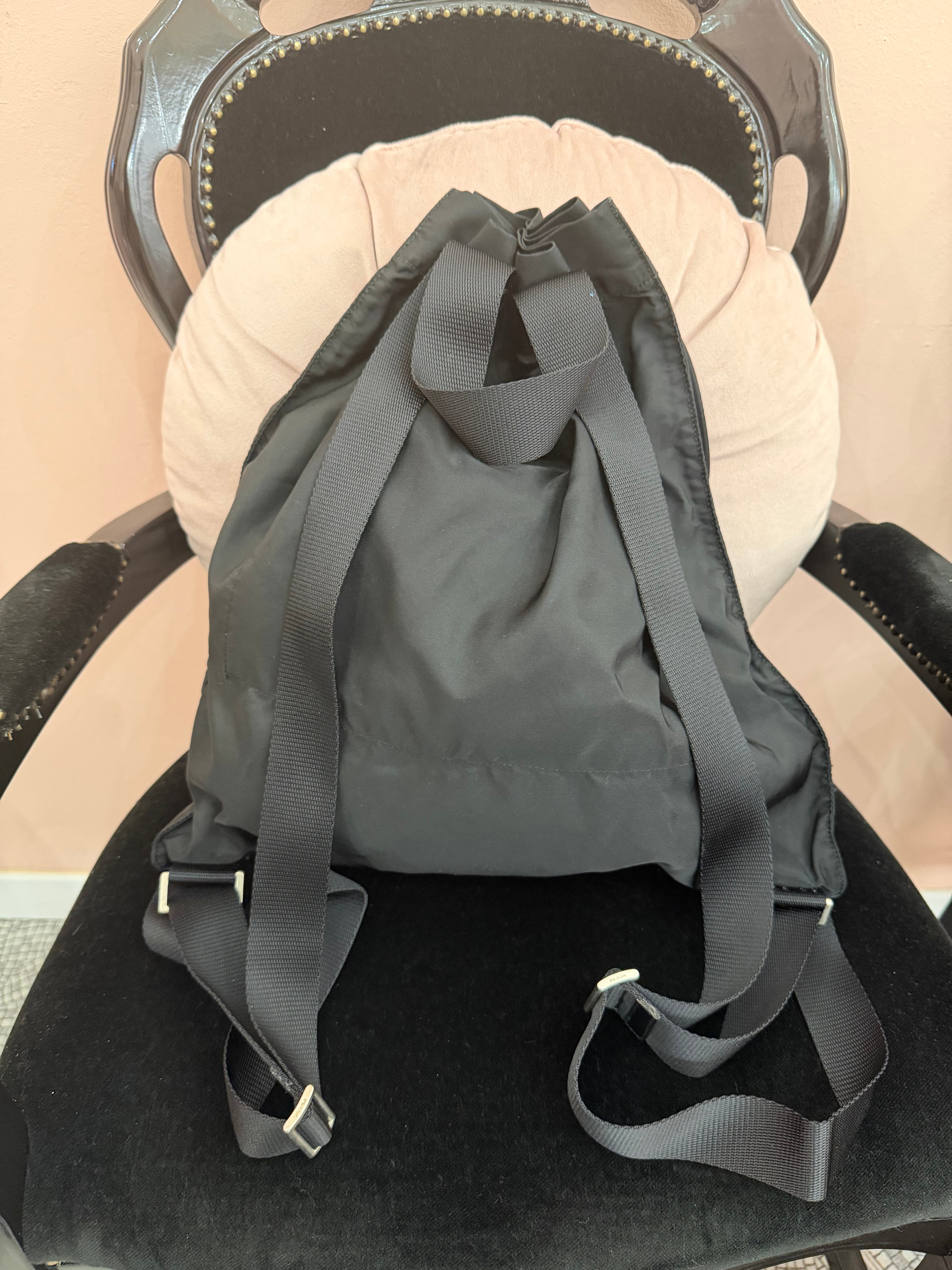Zaino Prada sacca nylon nero