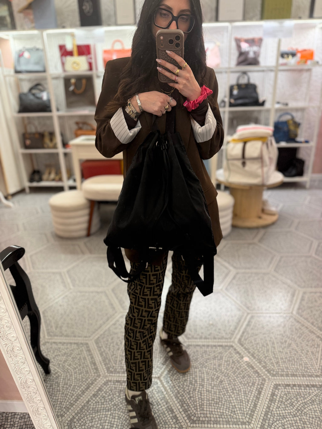 Zaino Prada sacca nylon nero