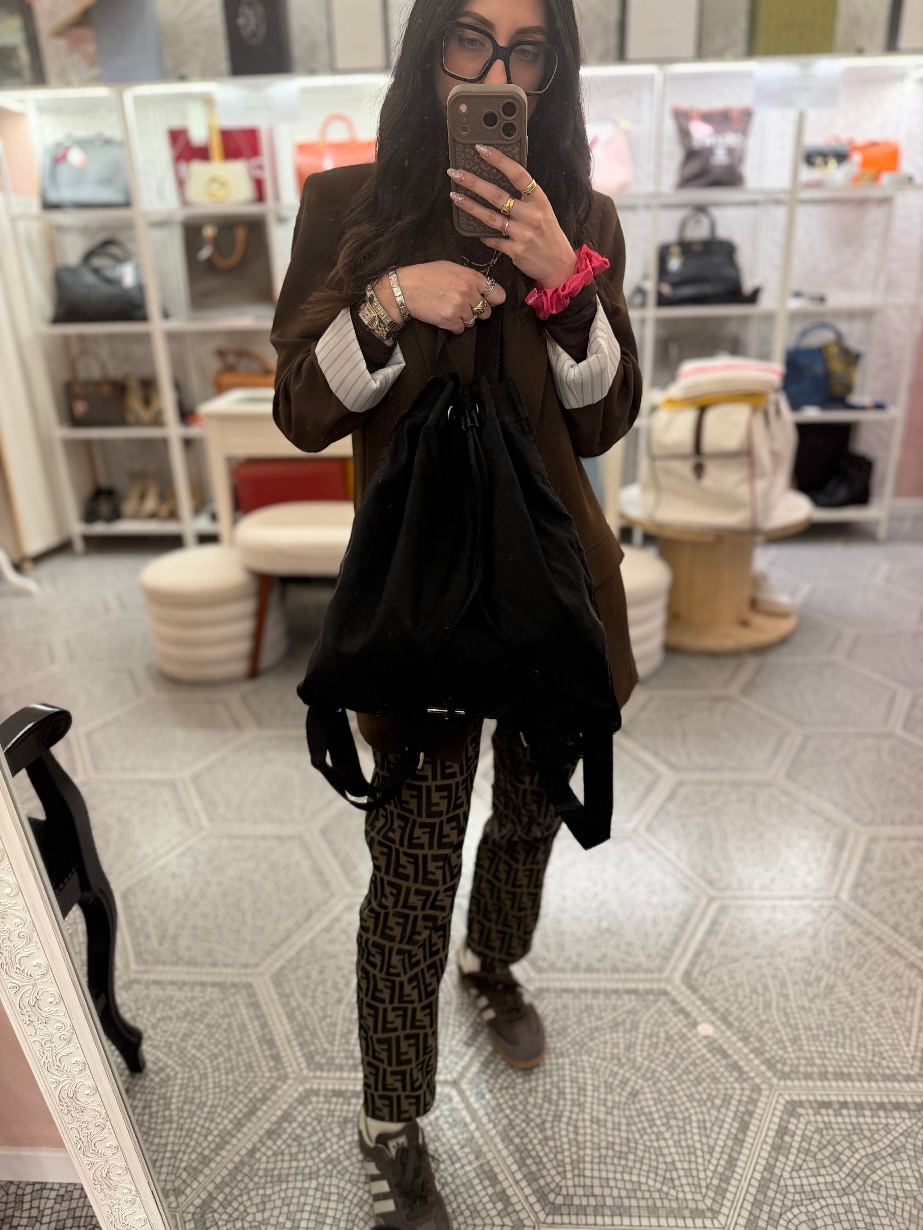 Zaino Prada sacca nylon nero