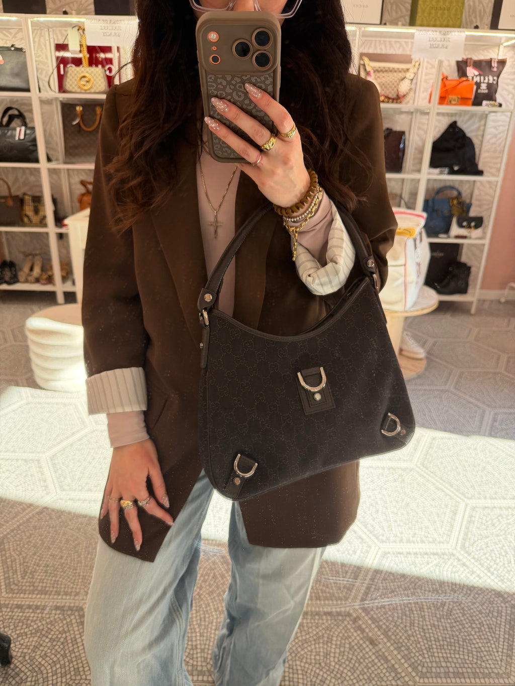 Borsa Gucci abbey marrone