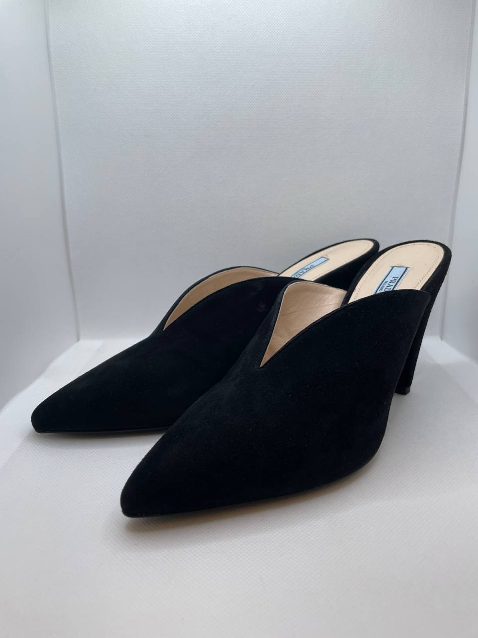 Scarpe Prada mules suede nero