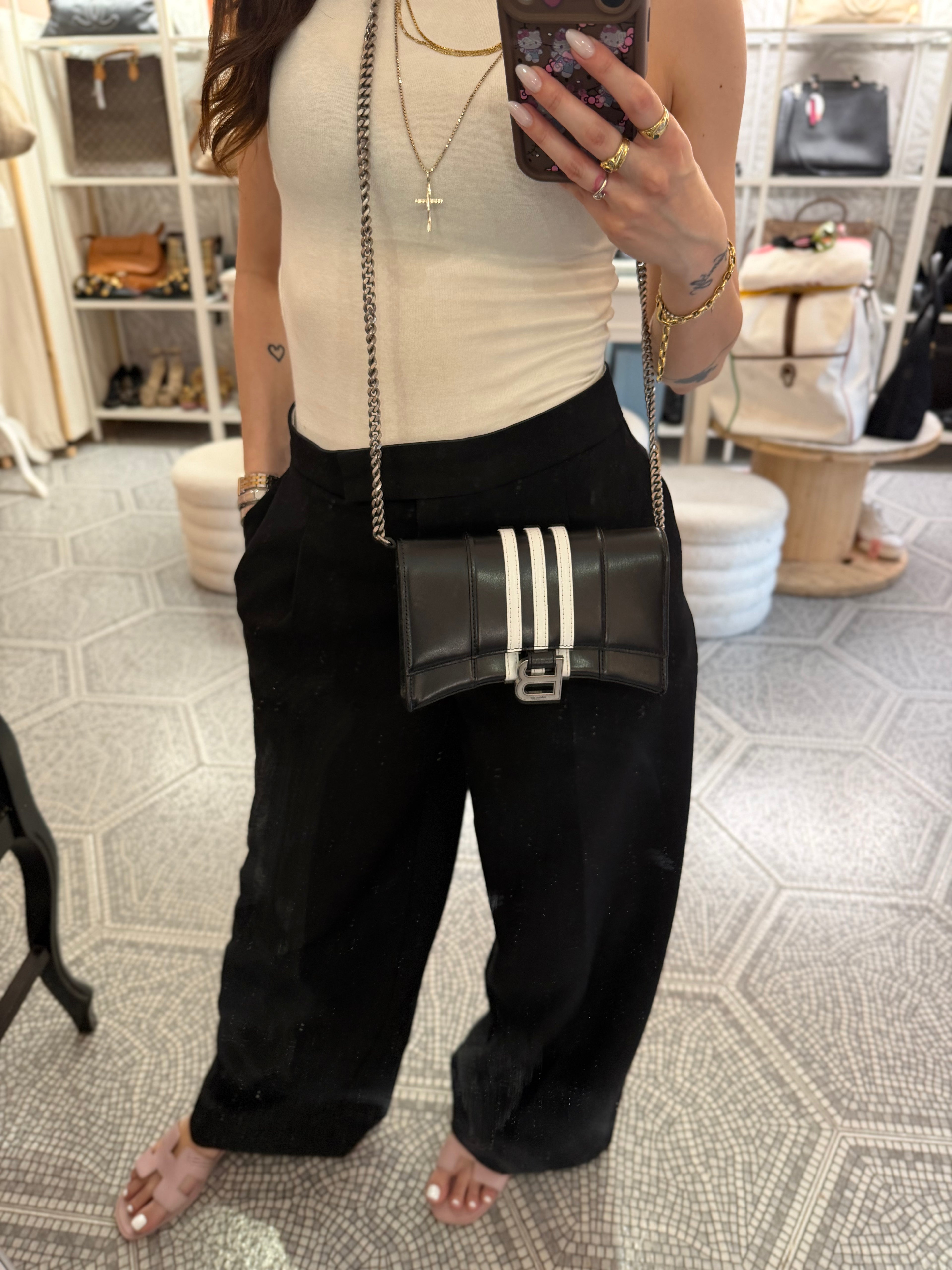 Borsa Balenciaga hourglass per adidas nera