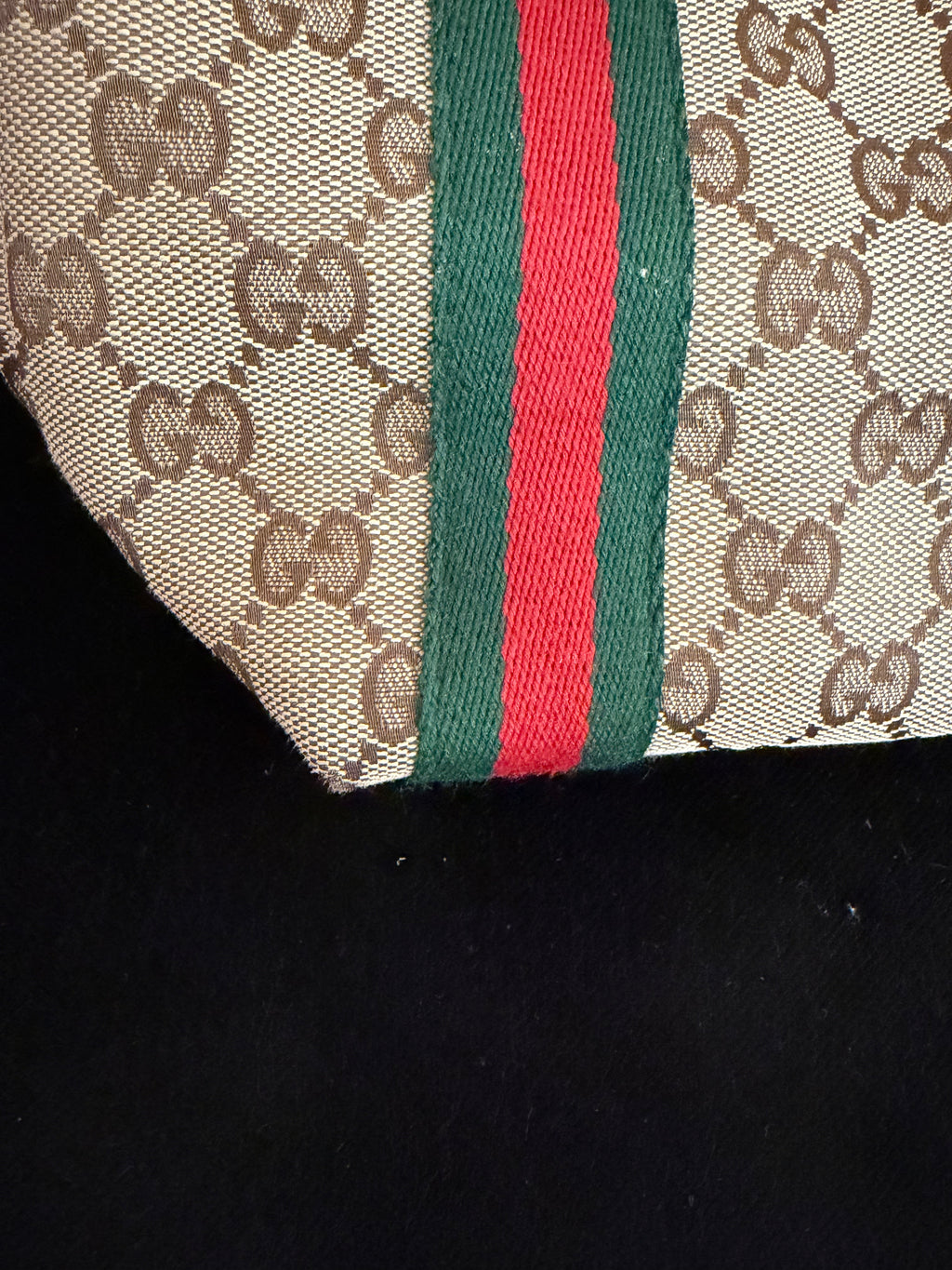 Borsa Gucci tela gg e web con ciondolo