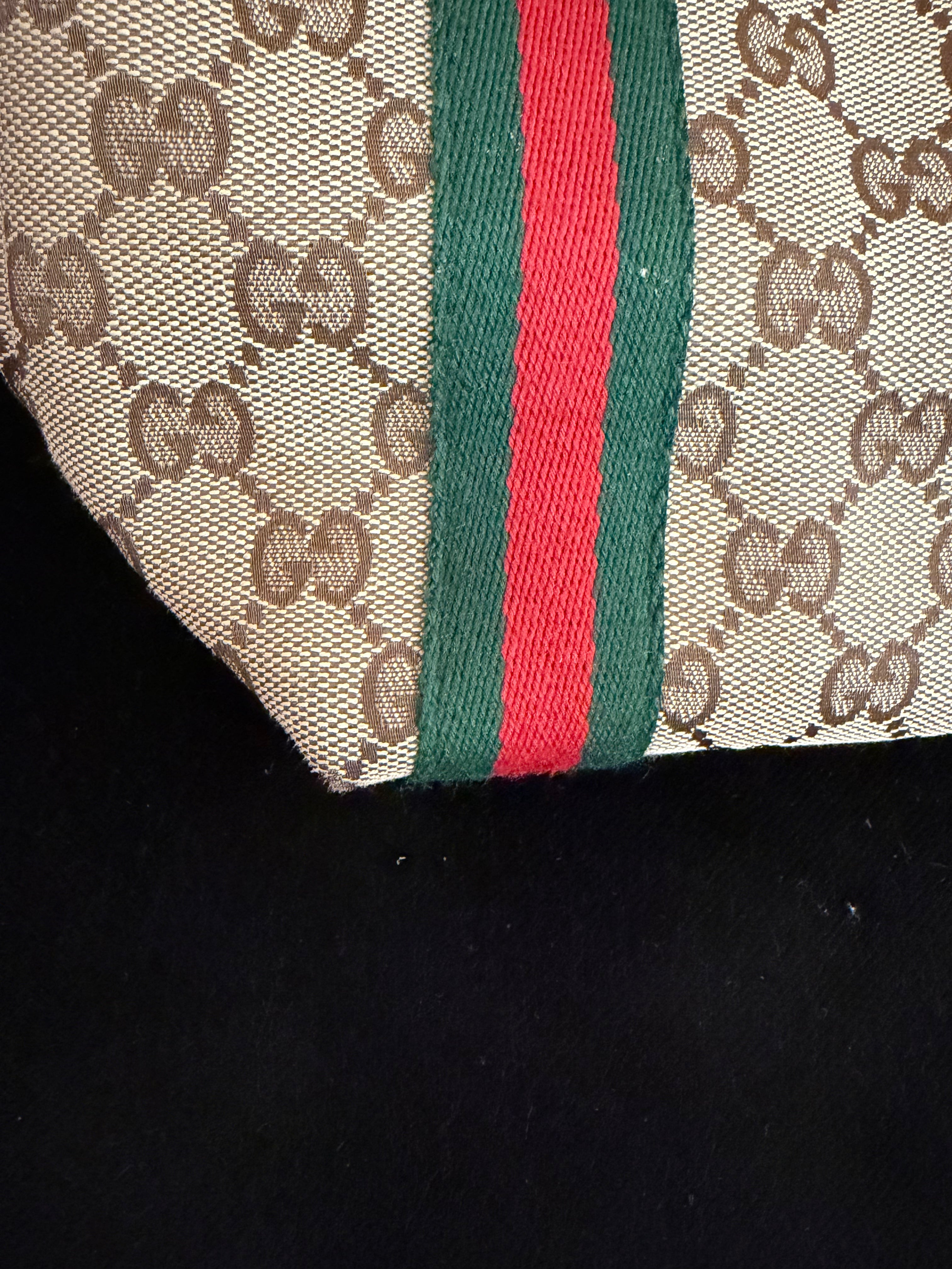 Borsa Gucci tela gg e web con ciondolo