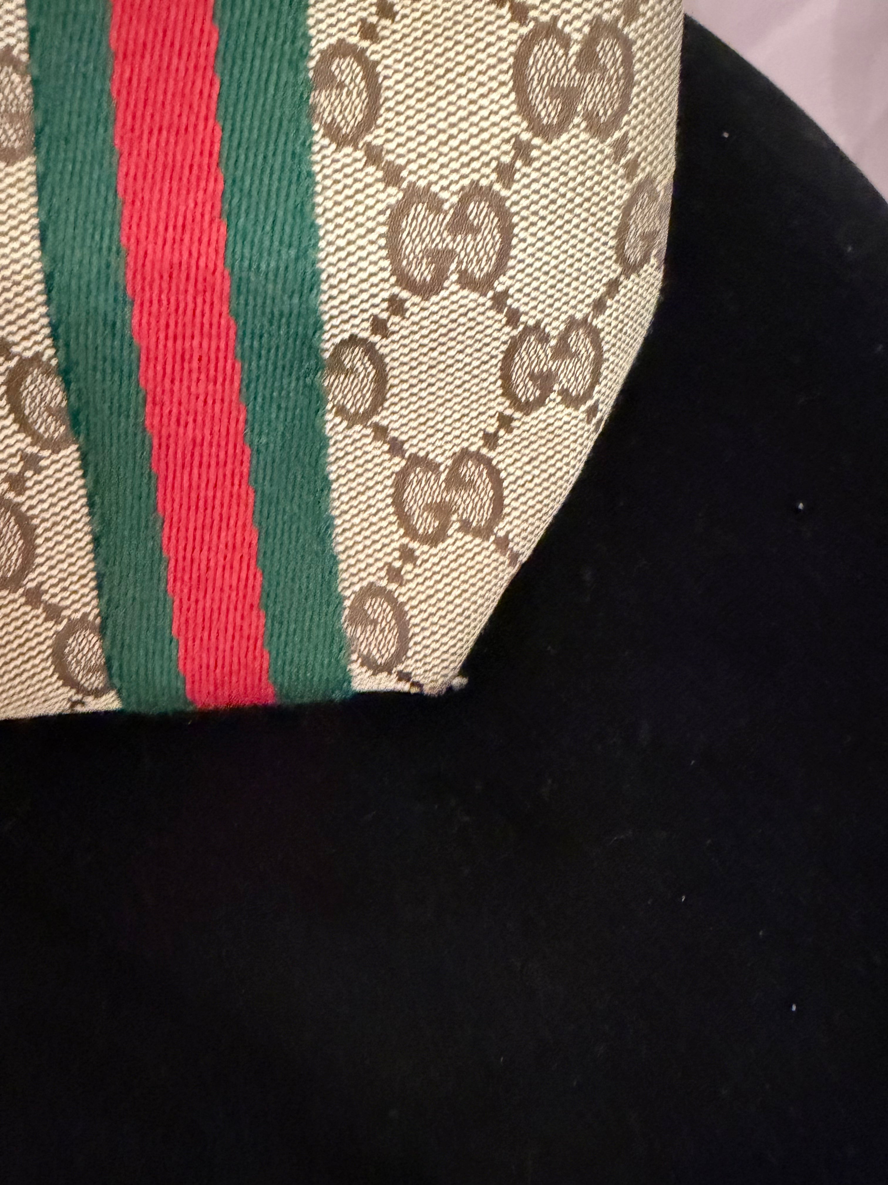 Borsa Gucci tela gg e web con ciondolo