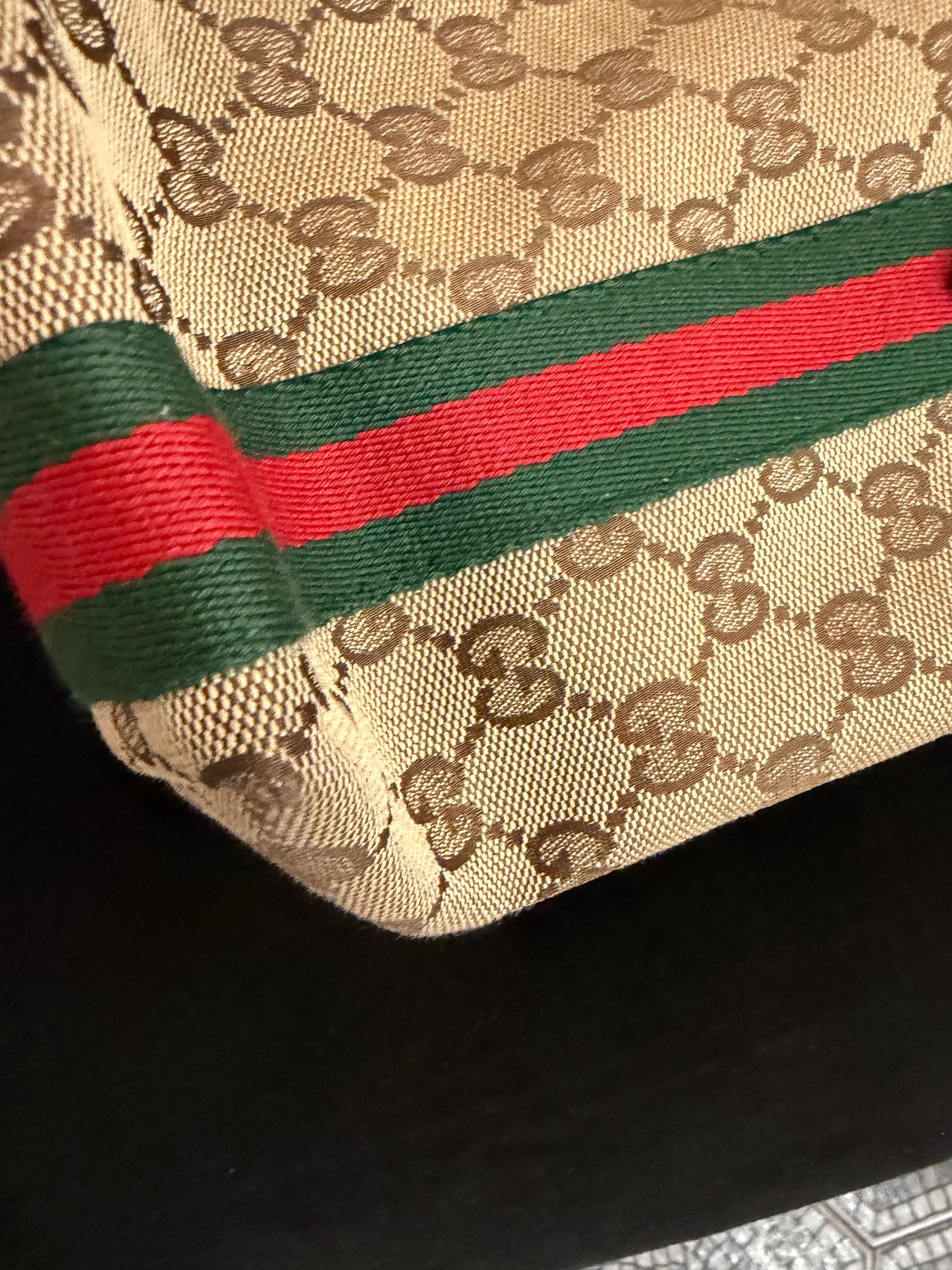 Borsa Gucci tela gg e web con ciondolo