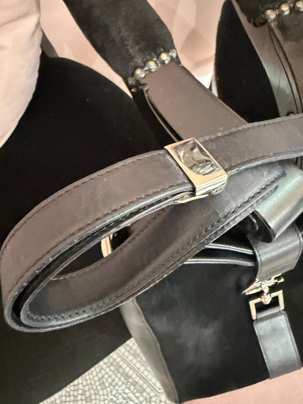 Borsa Gucci vintage in suede nera