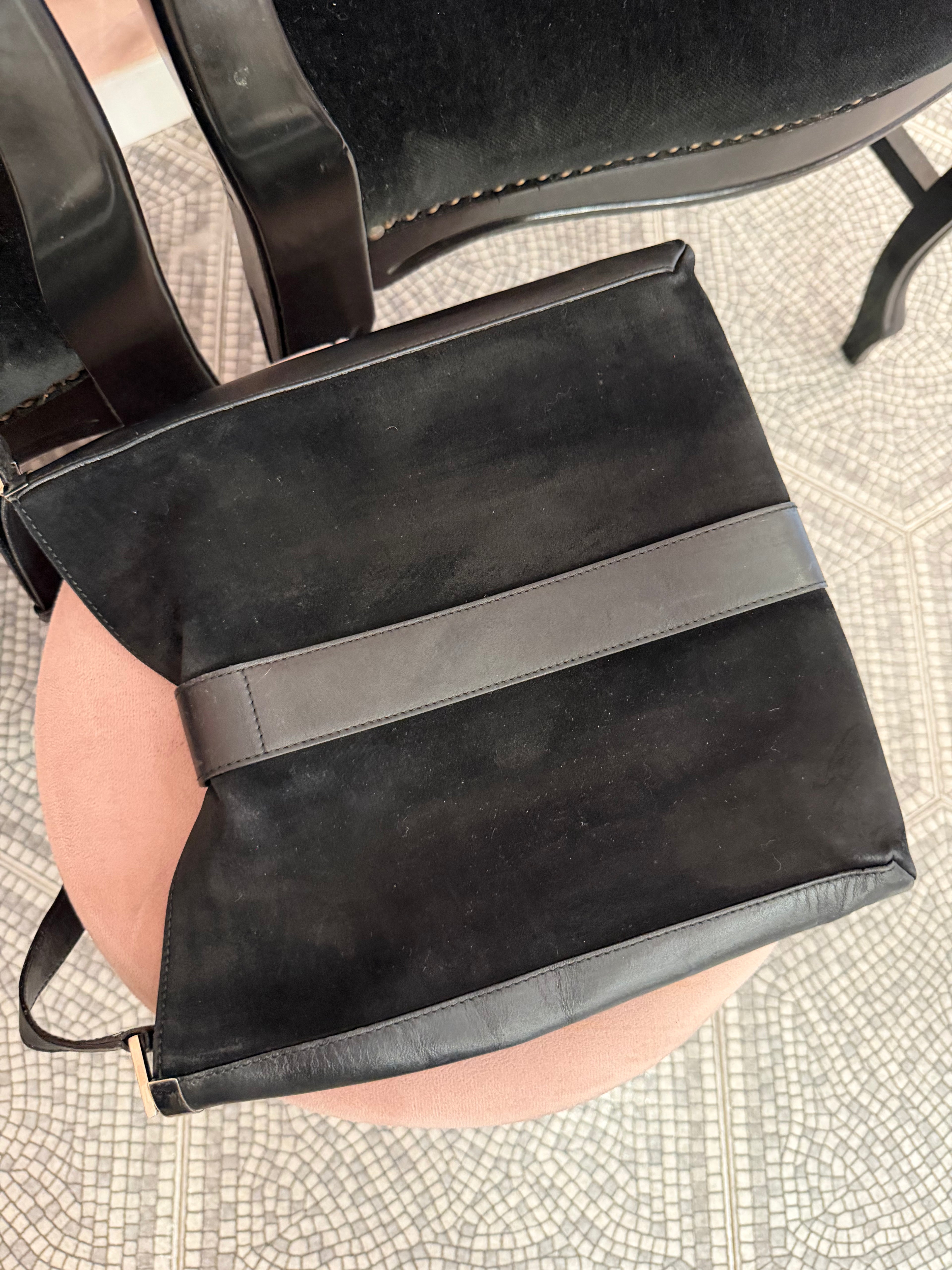 Borsa Gucci vintage in suede nera