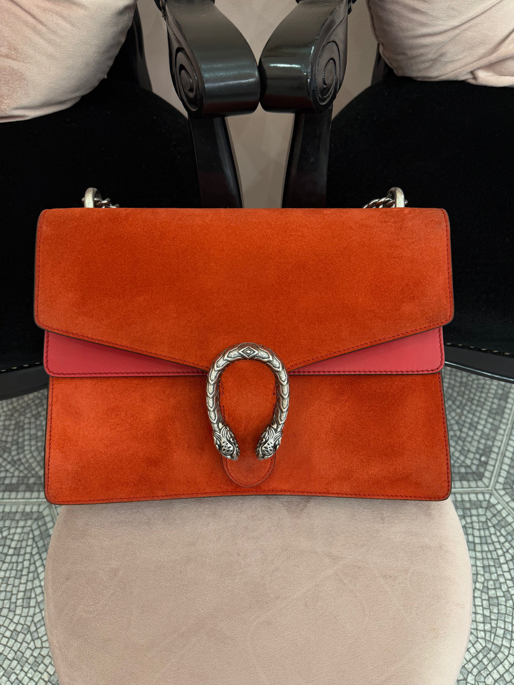 Borsa Gucci Dionysus big size suede rosso