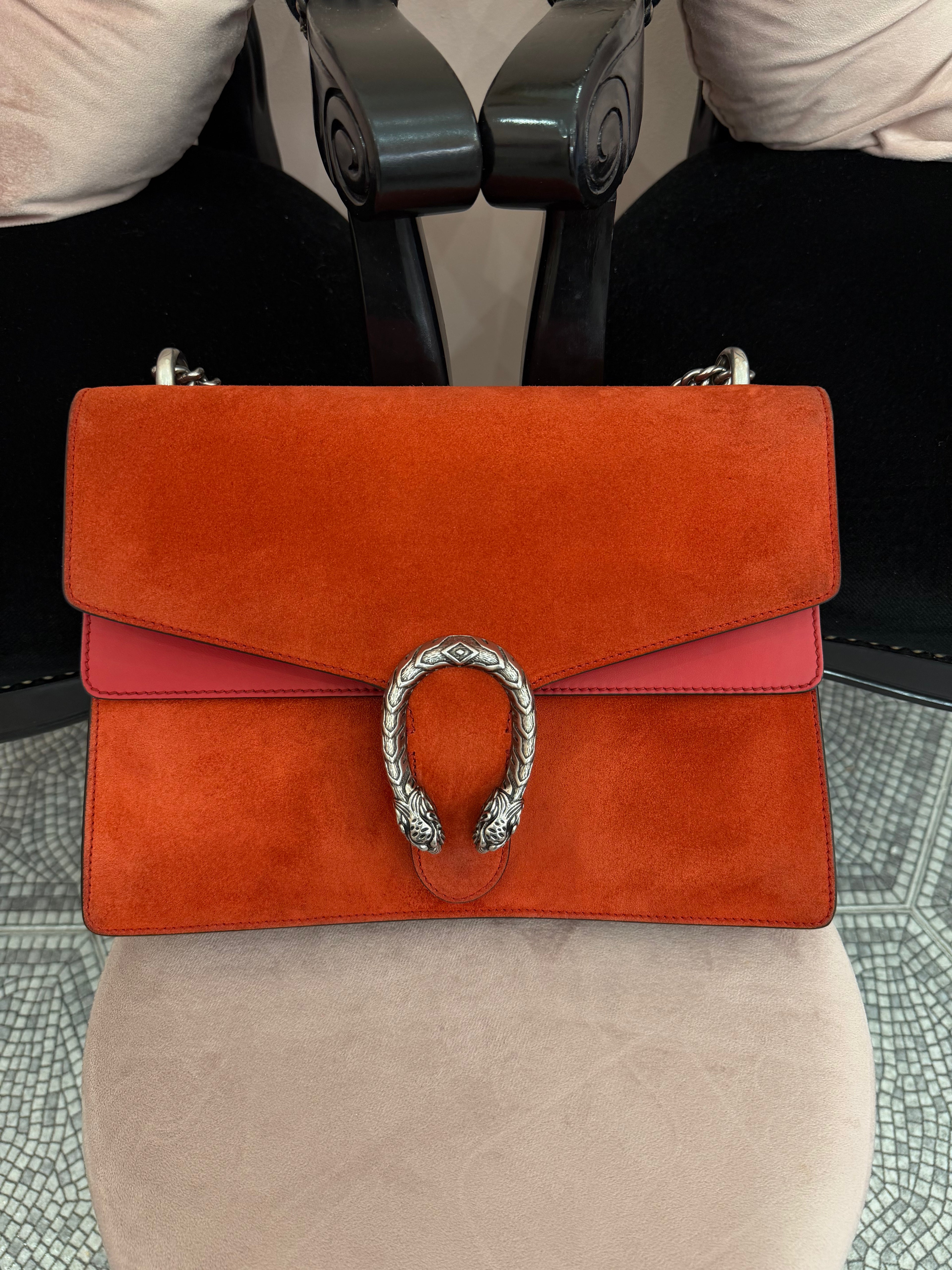 Borsa Gucci Dionysus big size suede rosso