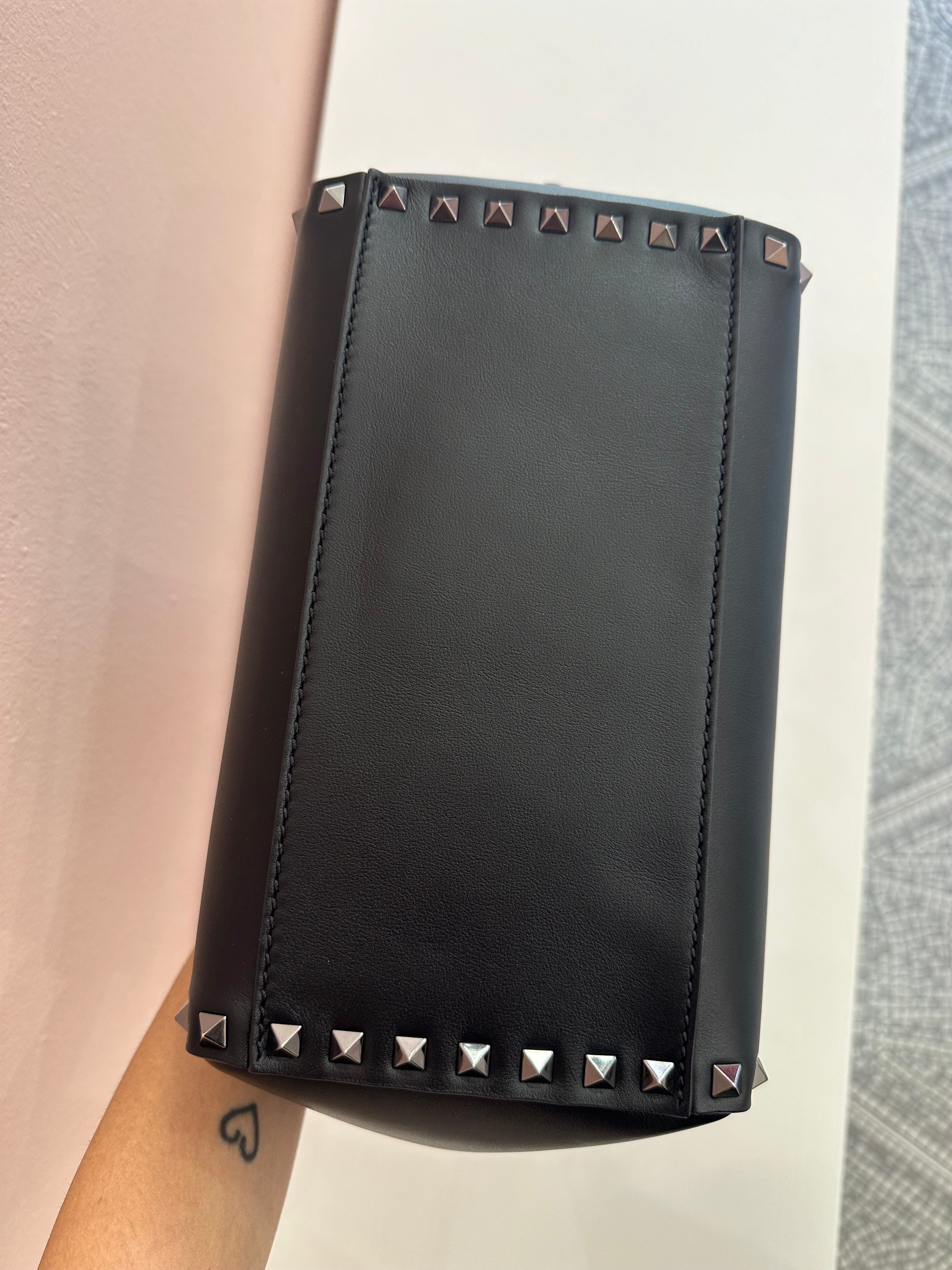 Borsa Valentino Garavani rockstud double handle noir