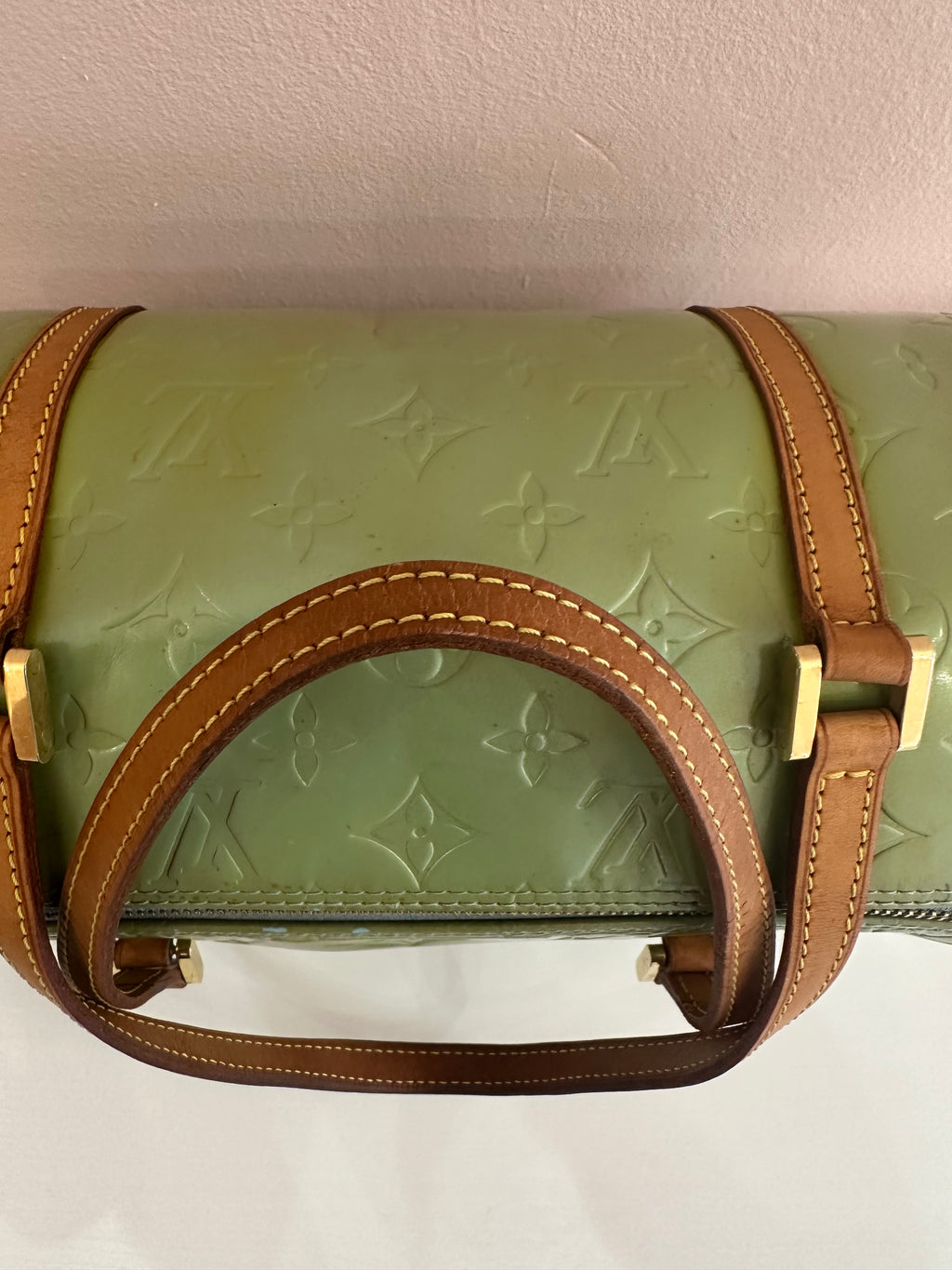 Borsa Louis Vuitton Papillon Bedford vernis green mint