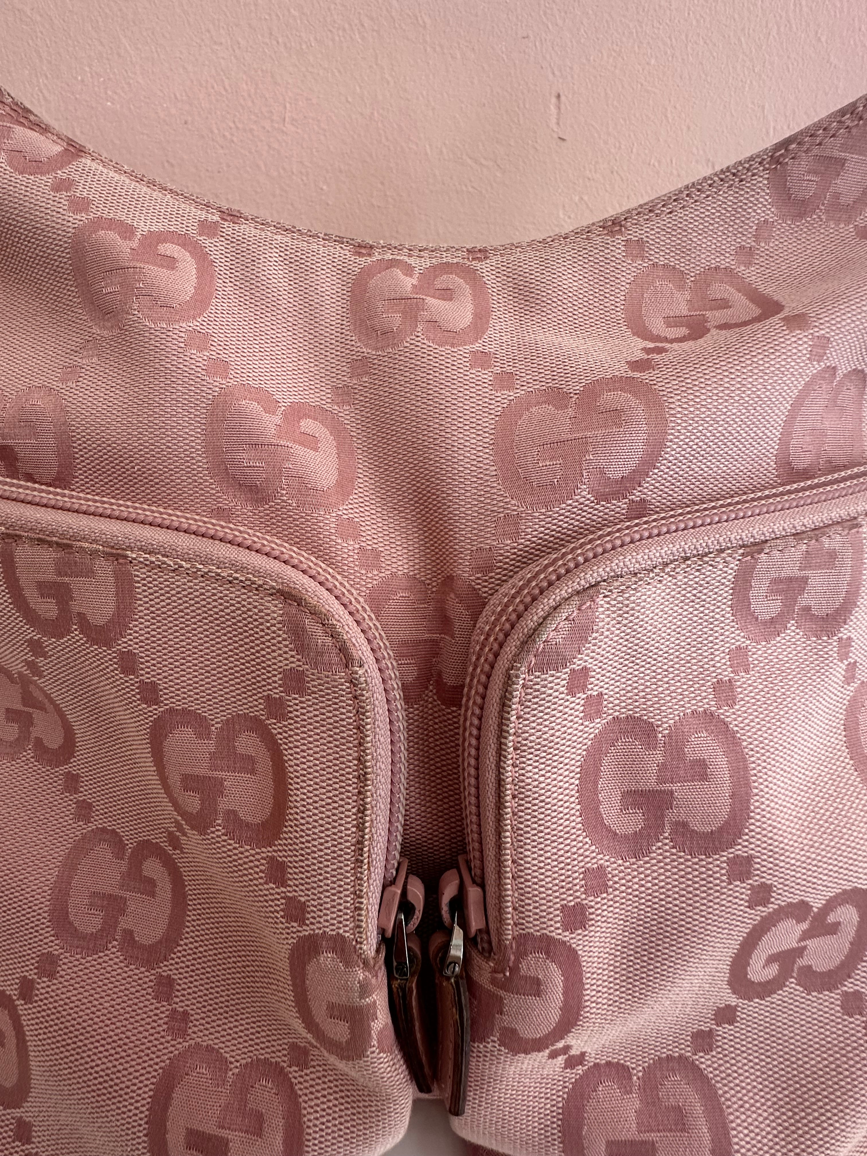 Borsa Gucci hobo tessuto rosa