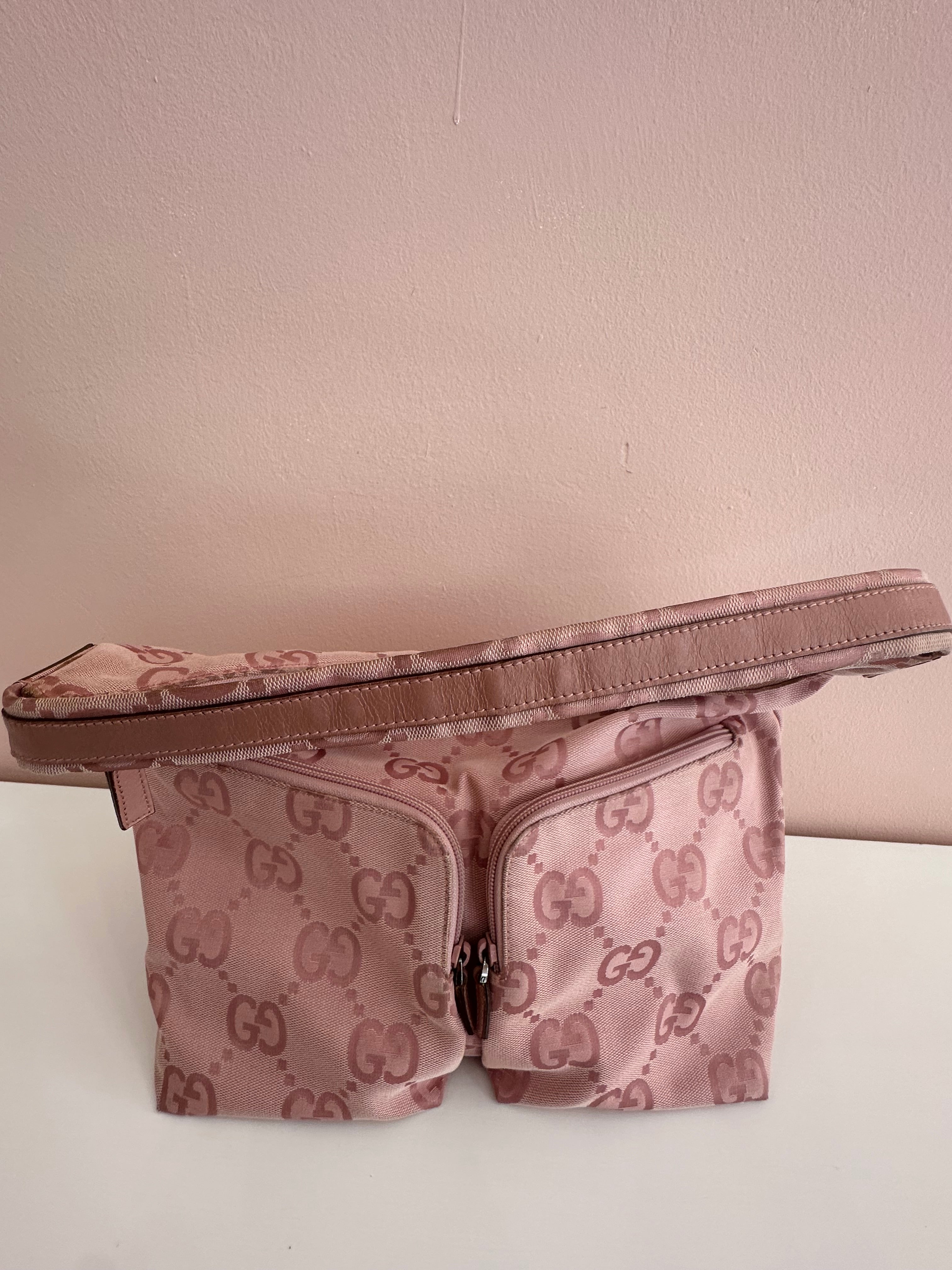 Borsa Gucci hobo tessuto rosa