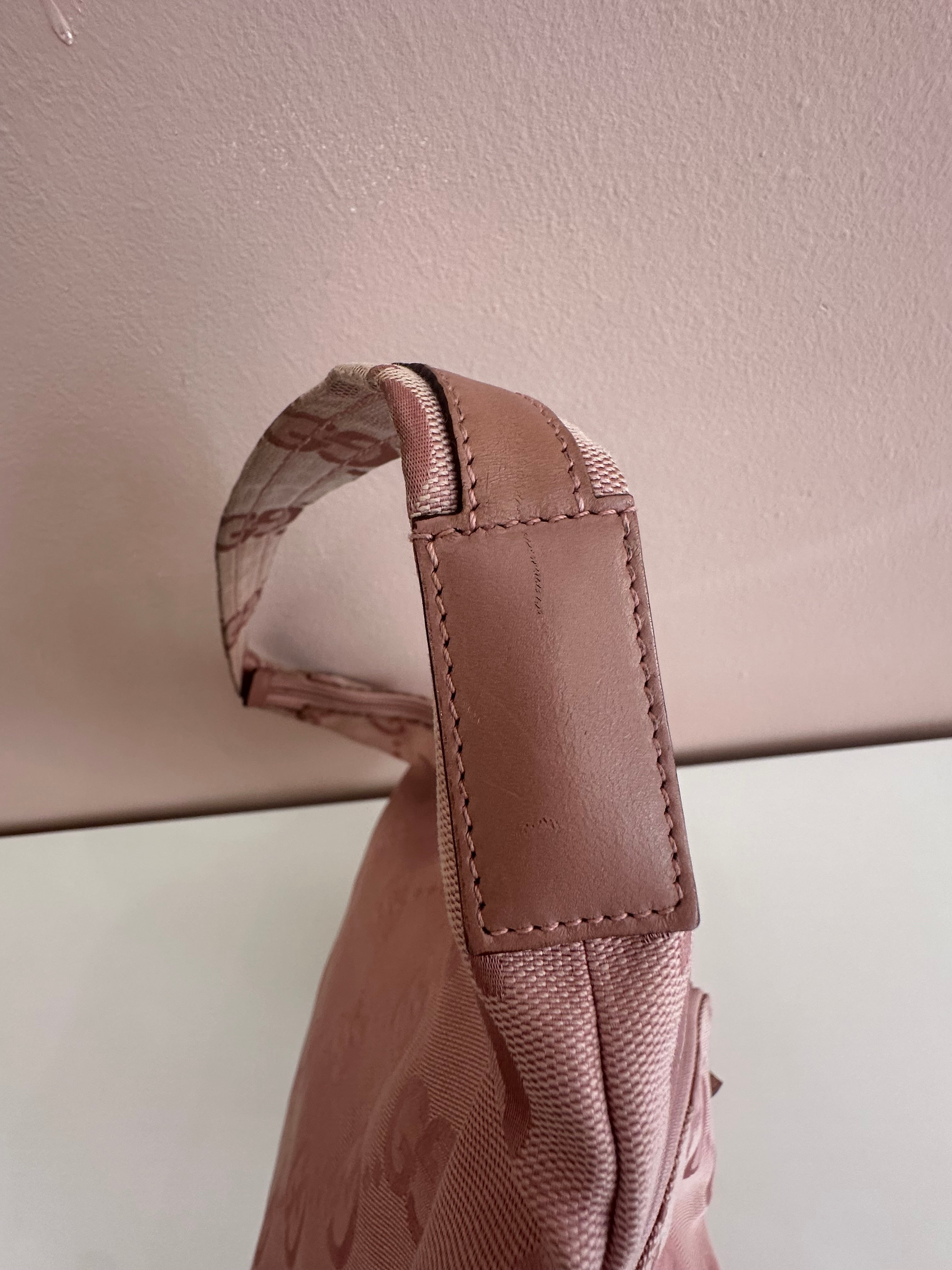 Borsa Gucci hobo tessuto rosa