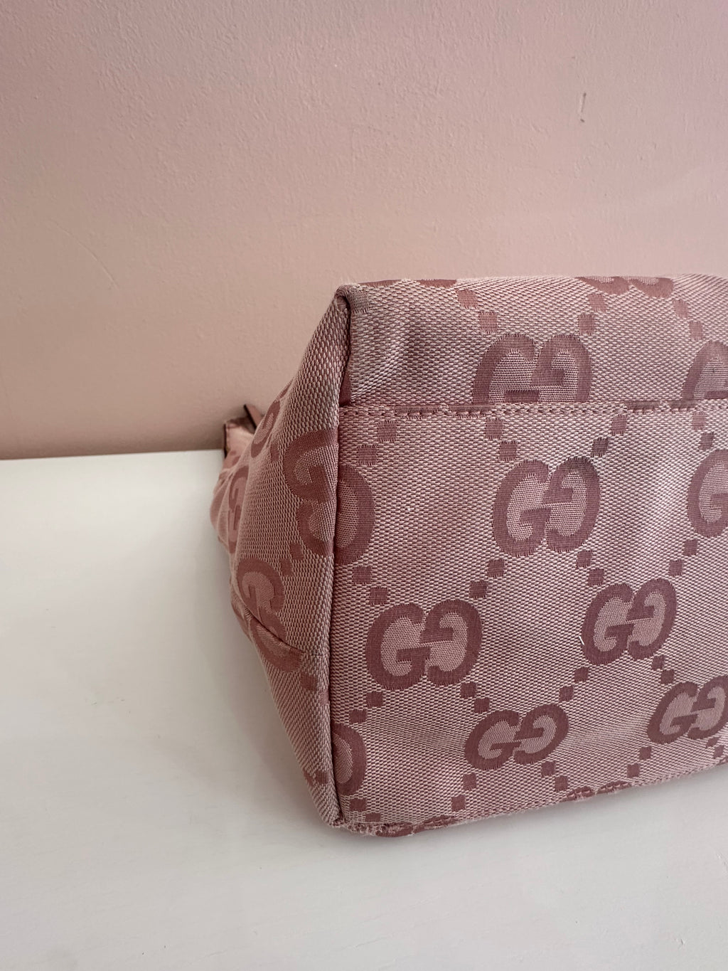Borsa Gucci hobo tessuto rosa