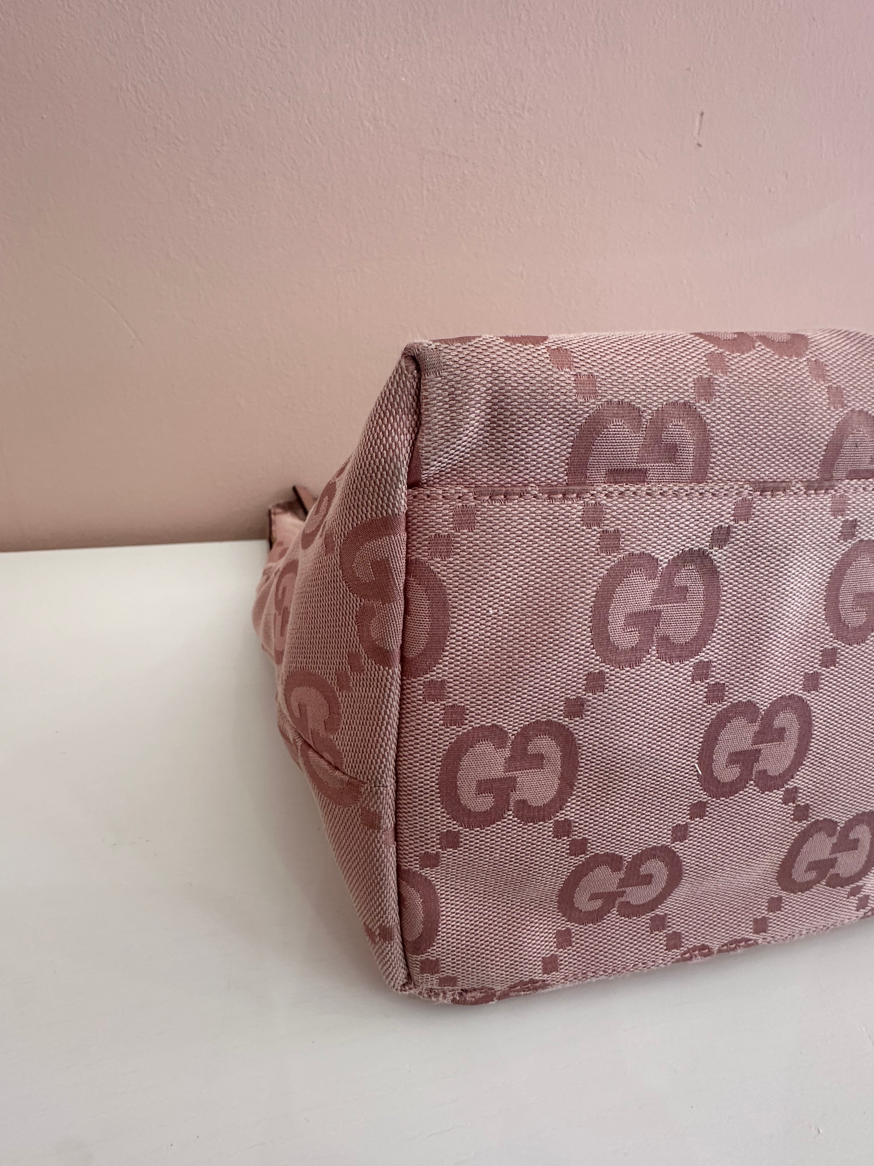 Borsa Gucci hobo tessuto rosa