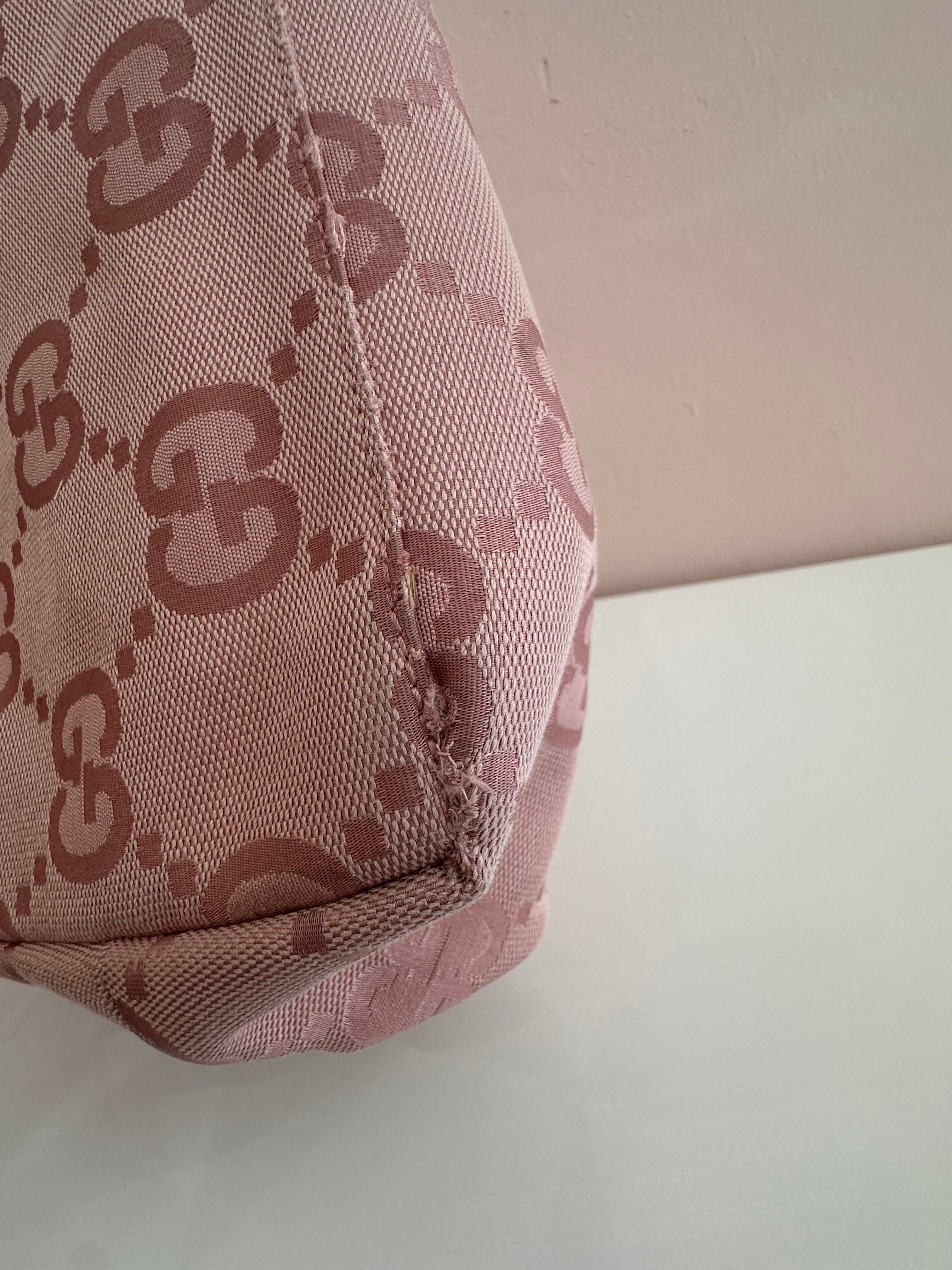 Borsa Gucci hobo tessuto rosa