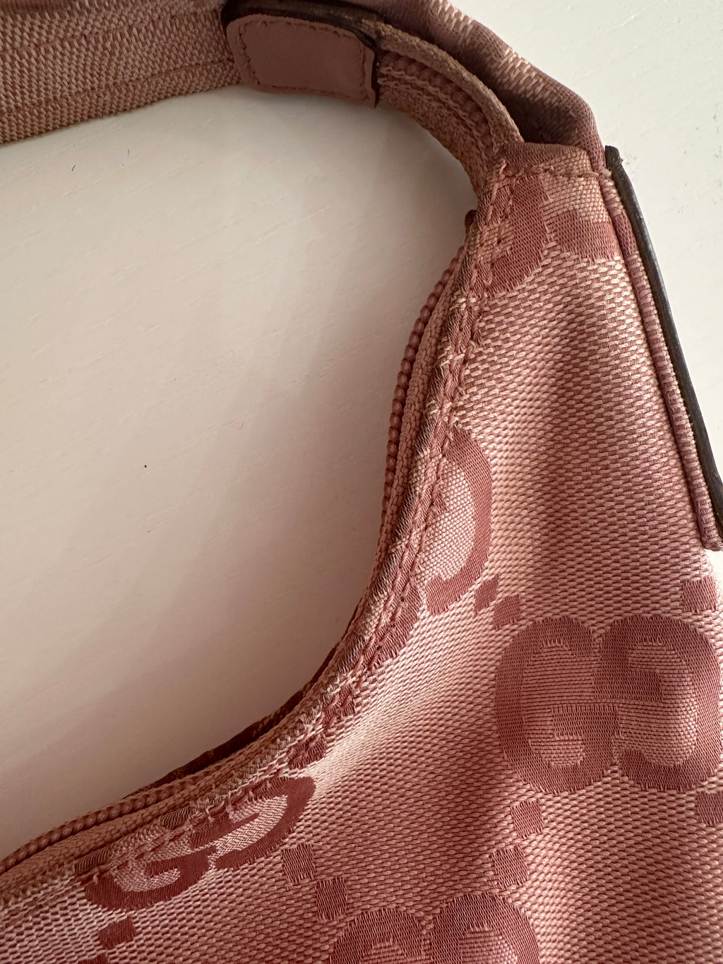 Borsa Gucci hobo tessuto rosa