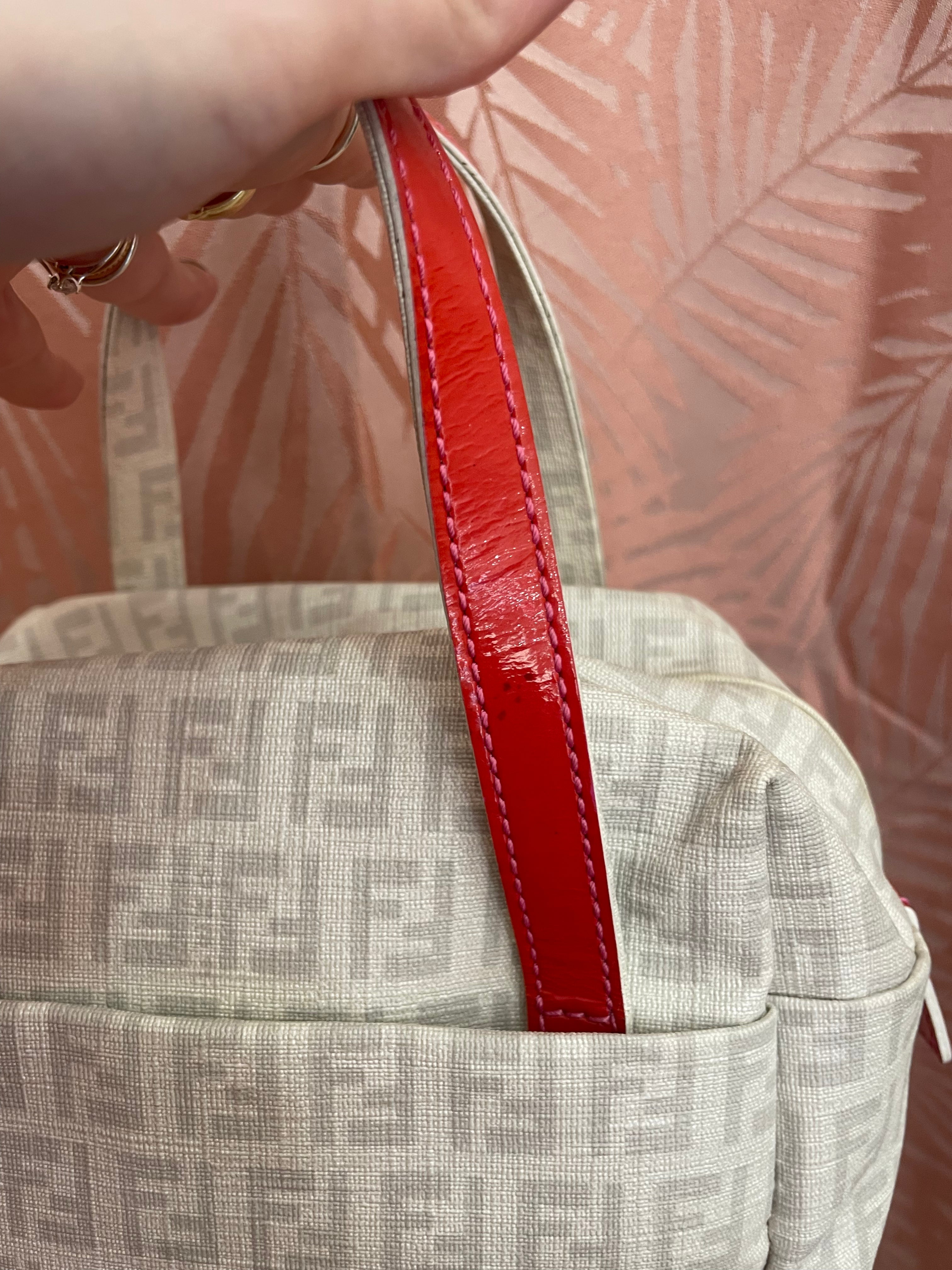Borsa Fendi zucchino bianco e rosso