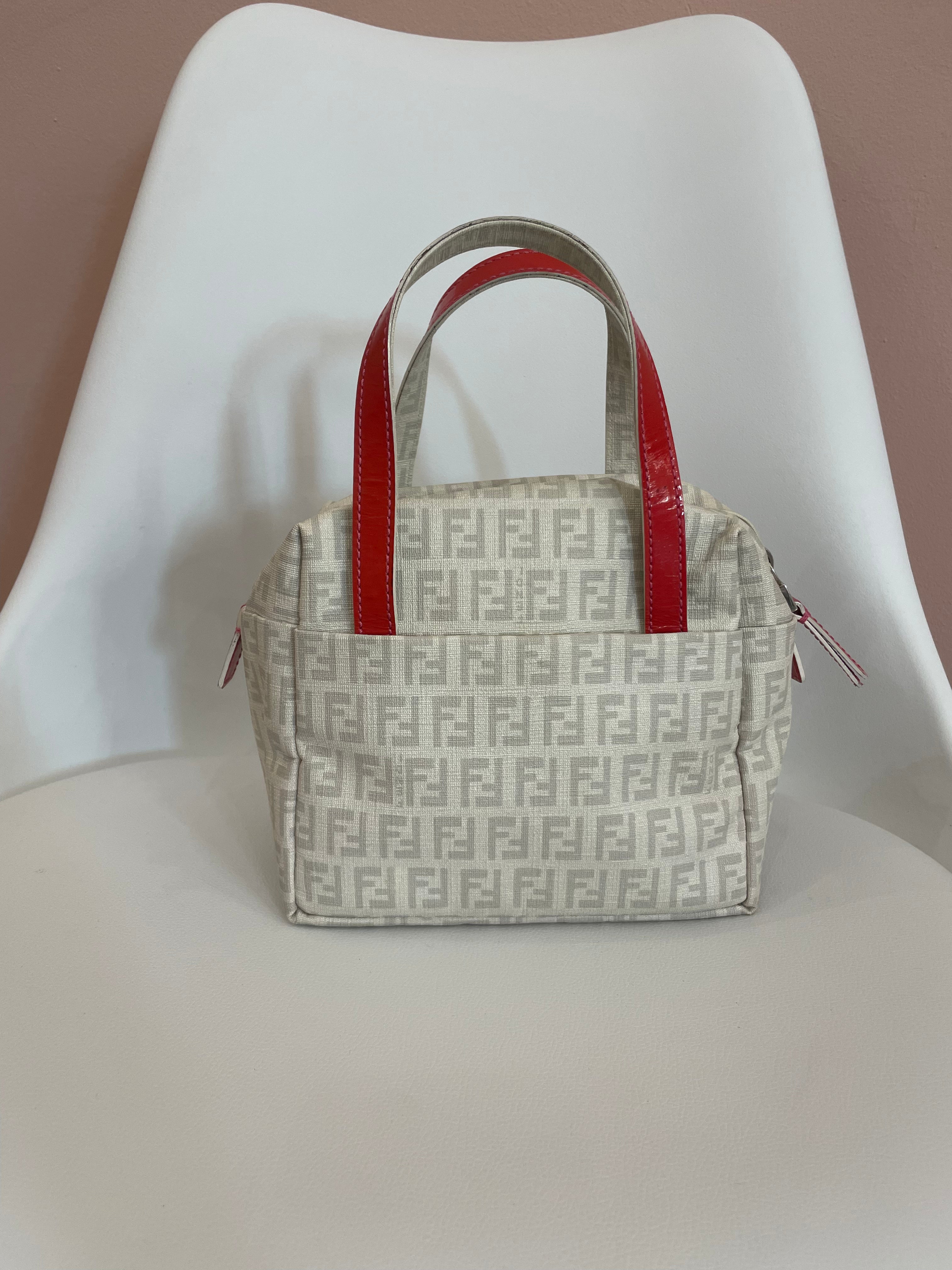 Borsa Fendi zucchino bianco e rosso